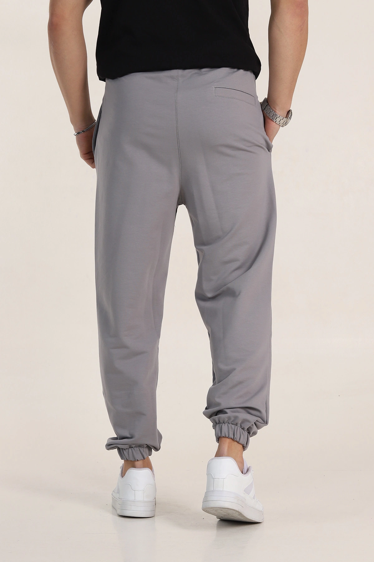 Füme Relaxed Fit İki İp Paça Lastikli Eşofman Altı 347596