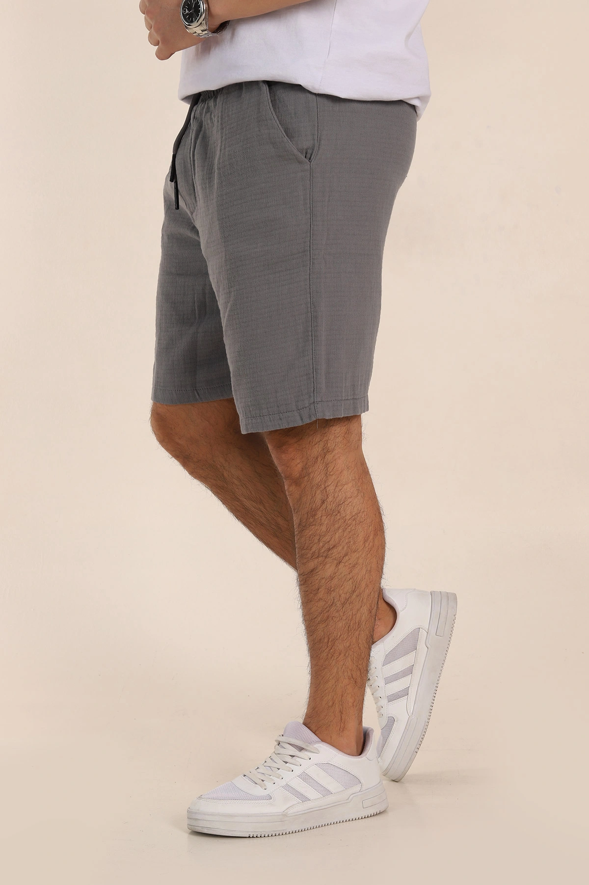 Füme Relaxed Fit Kalın Müslin Keten Erkek Şort 354067