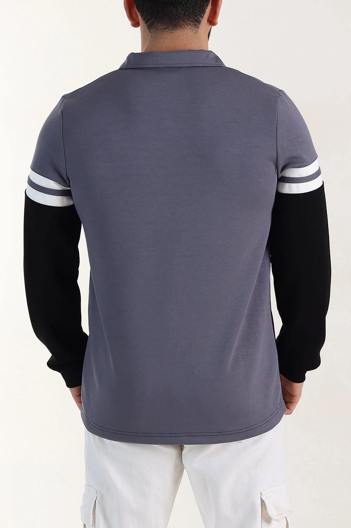 Füme Relaxed Fit Oysho Kumaş Fermuarlı Polo Yaka Sweatshirt 399551