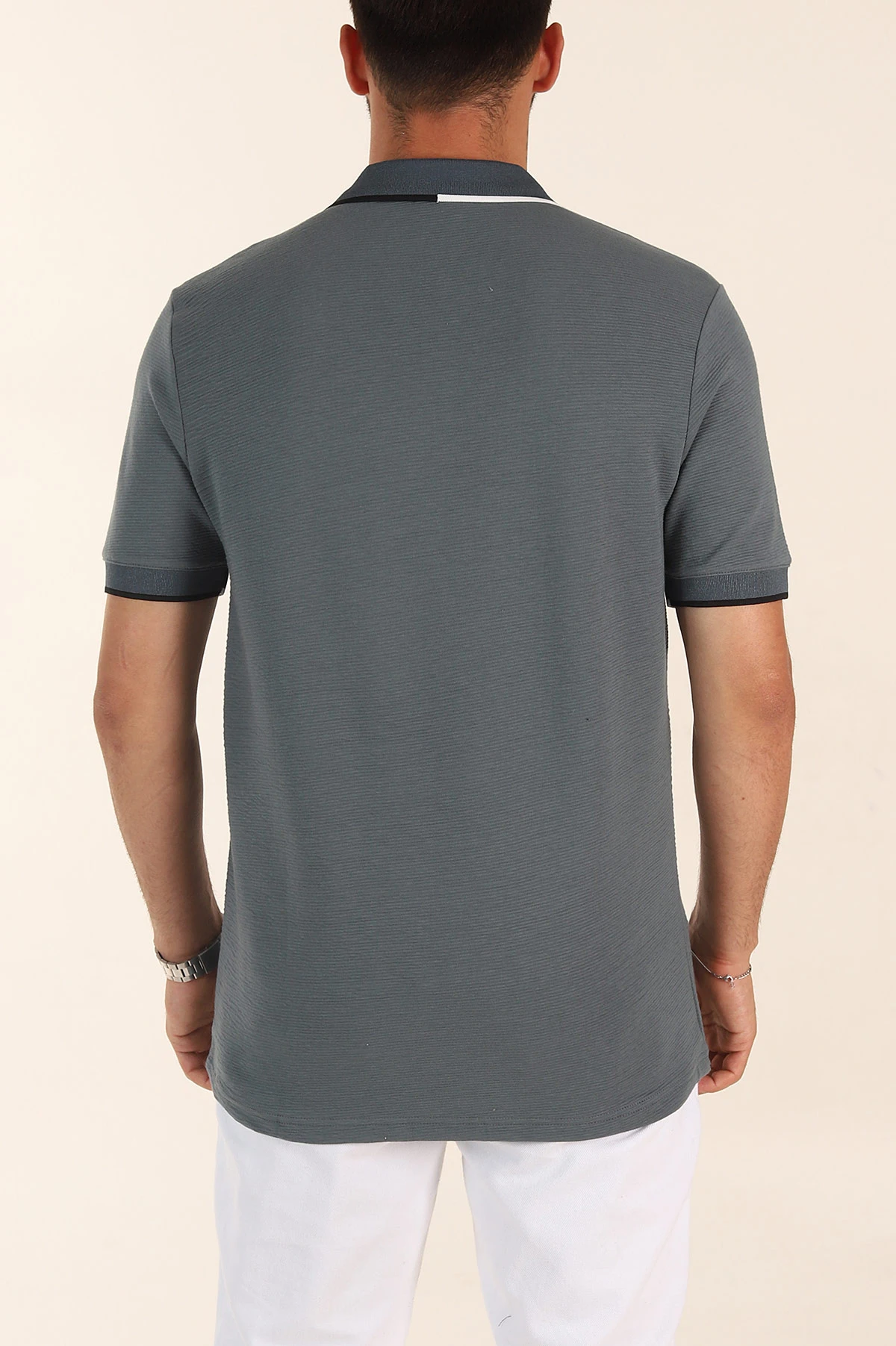 Füme Relaxed Fit Patlı Polo Yaka Erkek Tişört 373094
