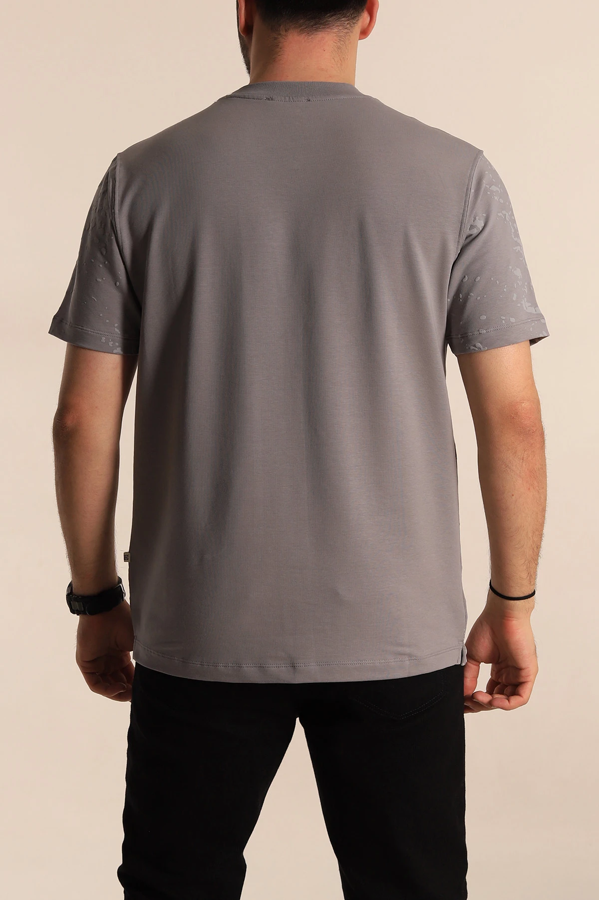 Füme Relaxed Fit Sprey Baskılı Erkek Tişört 268120