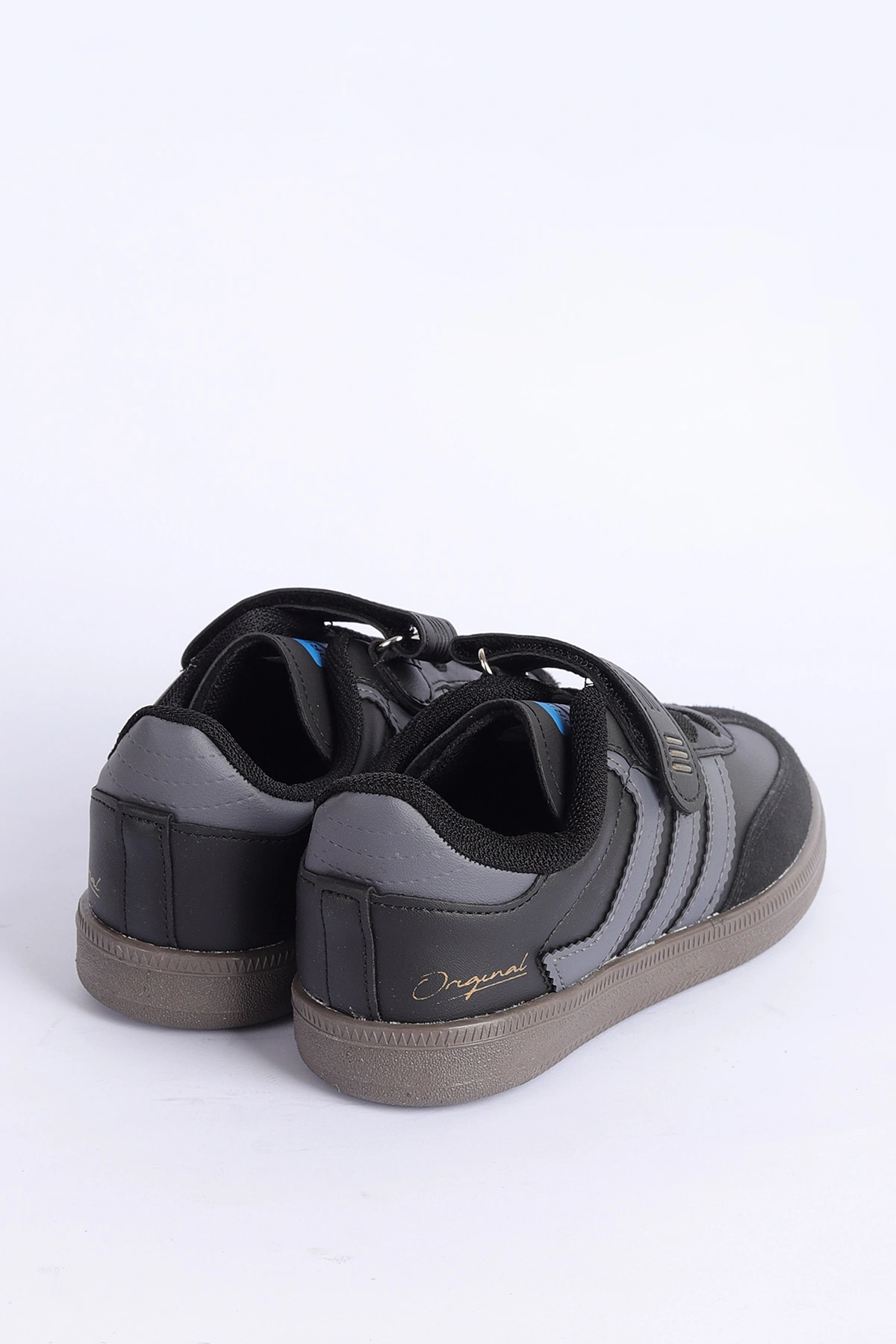 Füme Siyah (31-35 Filet ) Yan Şeritli Ön Kısım Süet Cırtlı Çocuk Spor Ayakkabı 309179