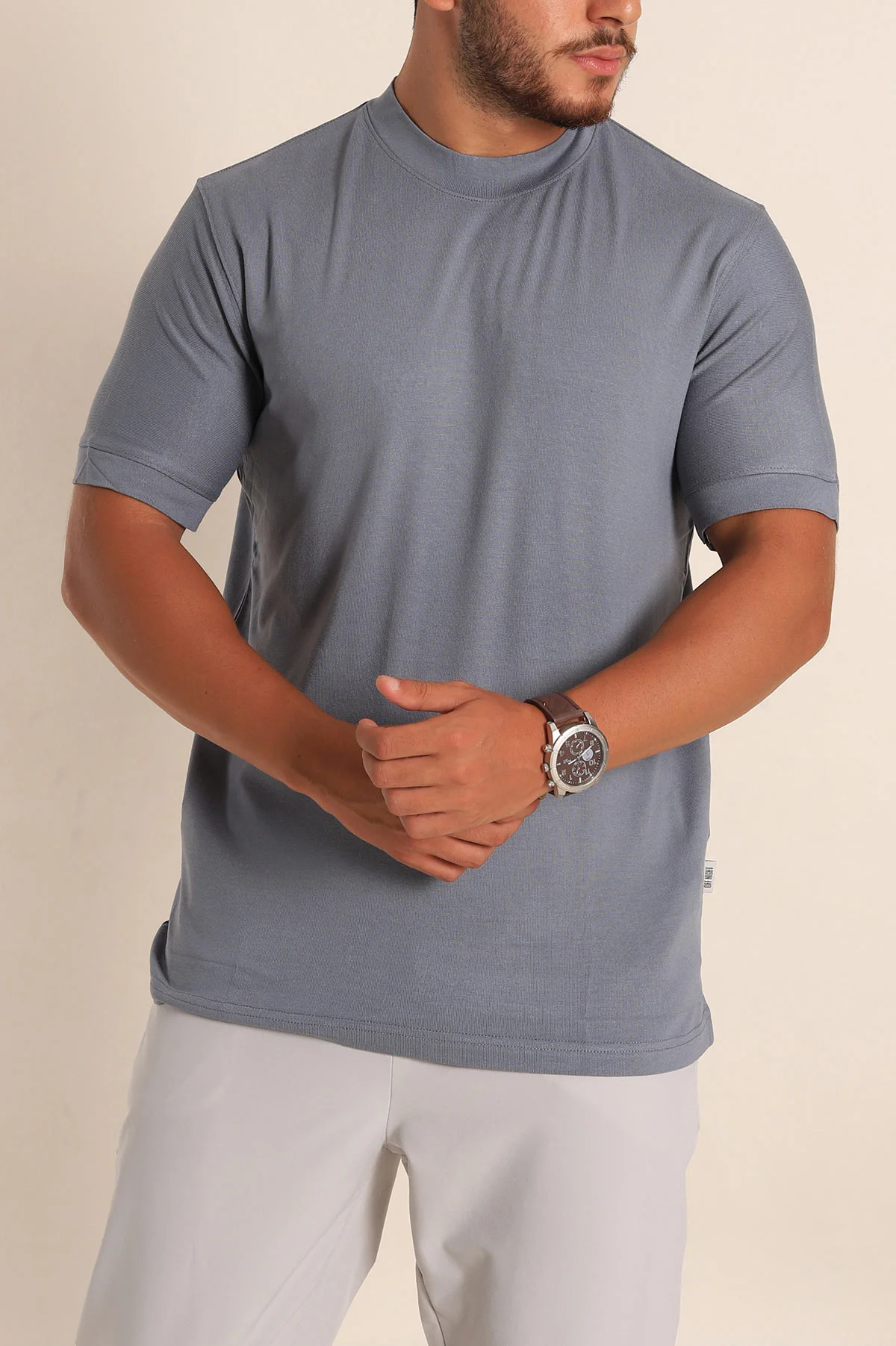 Füme Slim Fit Basic Likralı Erkek Tişört 268493