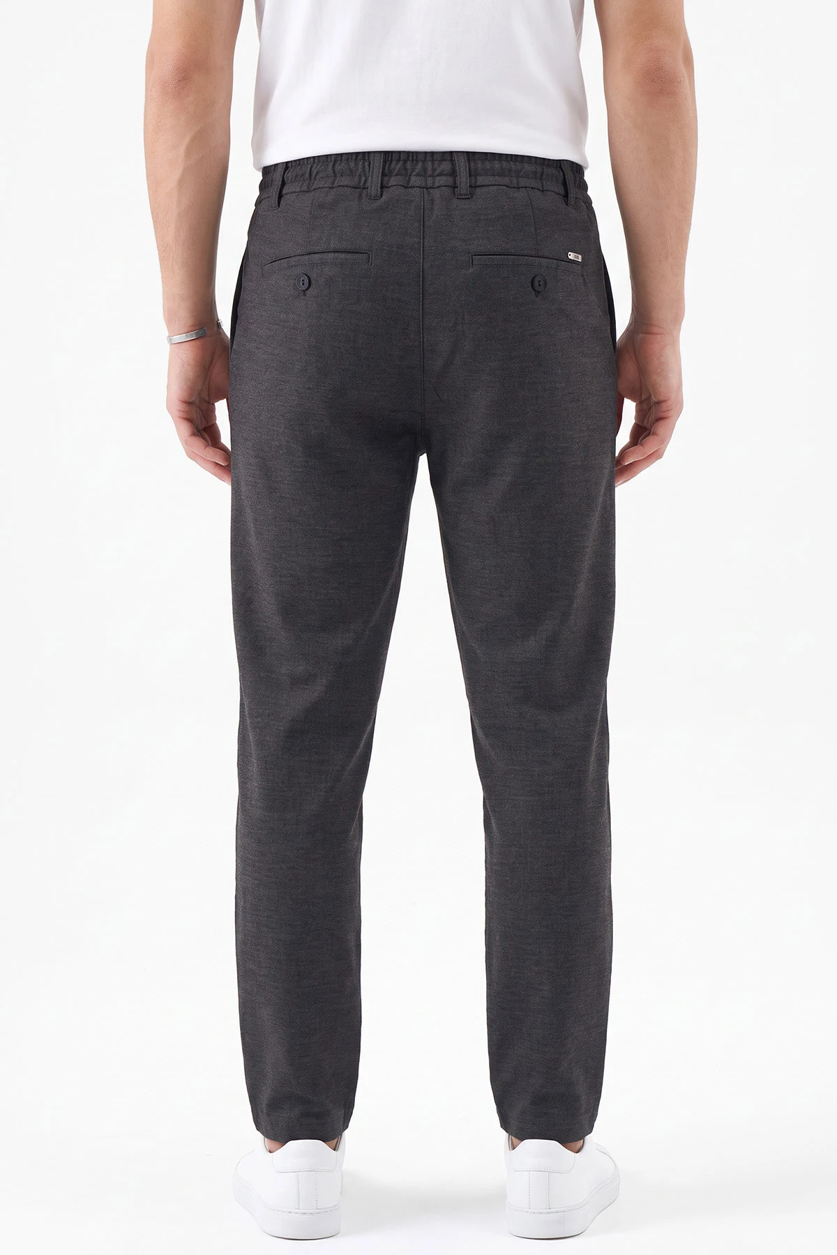 Füme Slim Fit Belden Bağlamalı Erkek Pantolon 493150