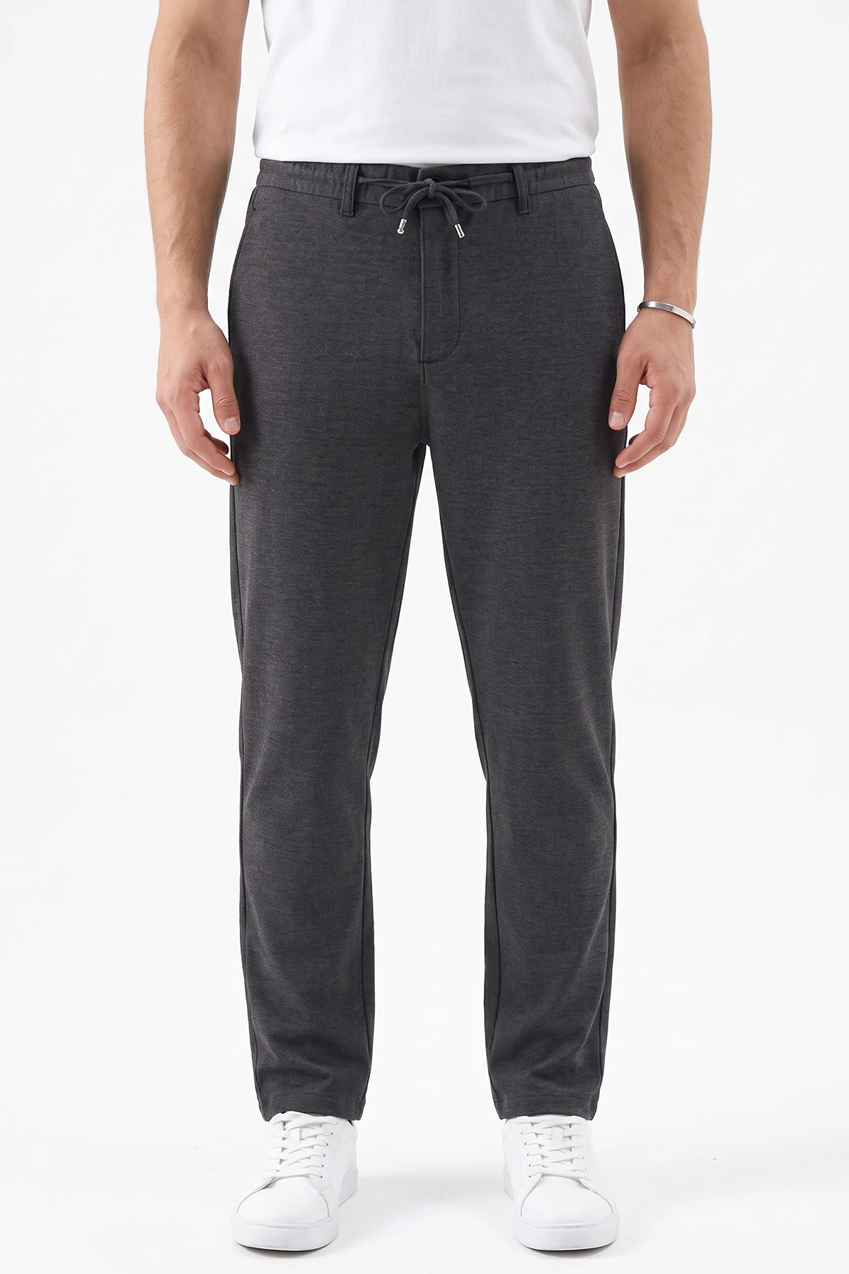 Füme Slim Fit Belden Bağlamalı Erkek Pantolon 493150