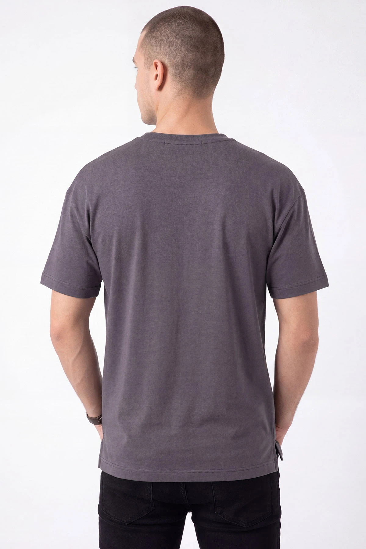 Füme Süprem Oysho Kumaş Oversize Erkek Tişört 461210