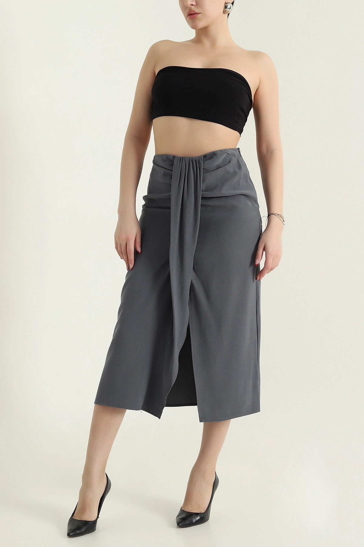 Füme Tencel Modal Twil Kadın Etek 434020