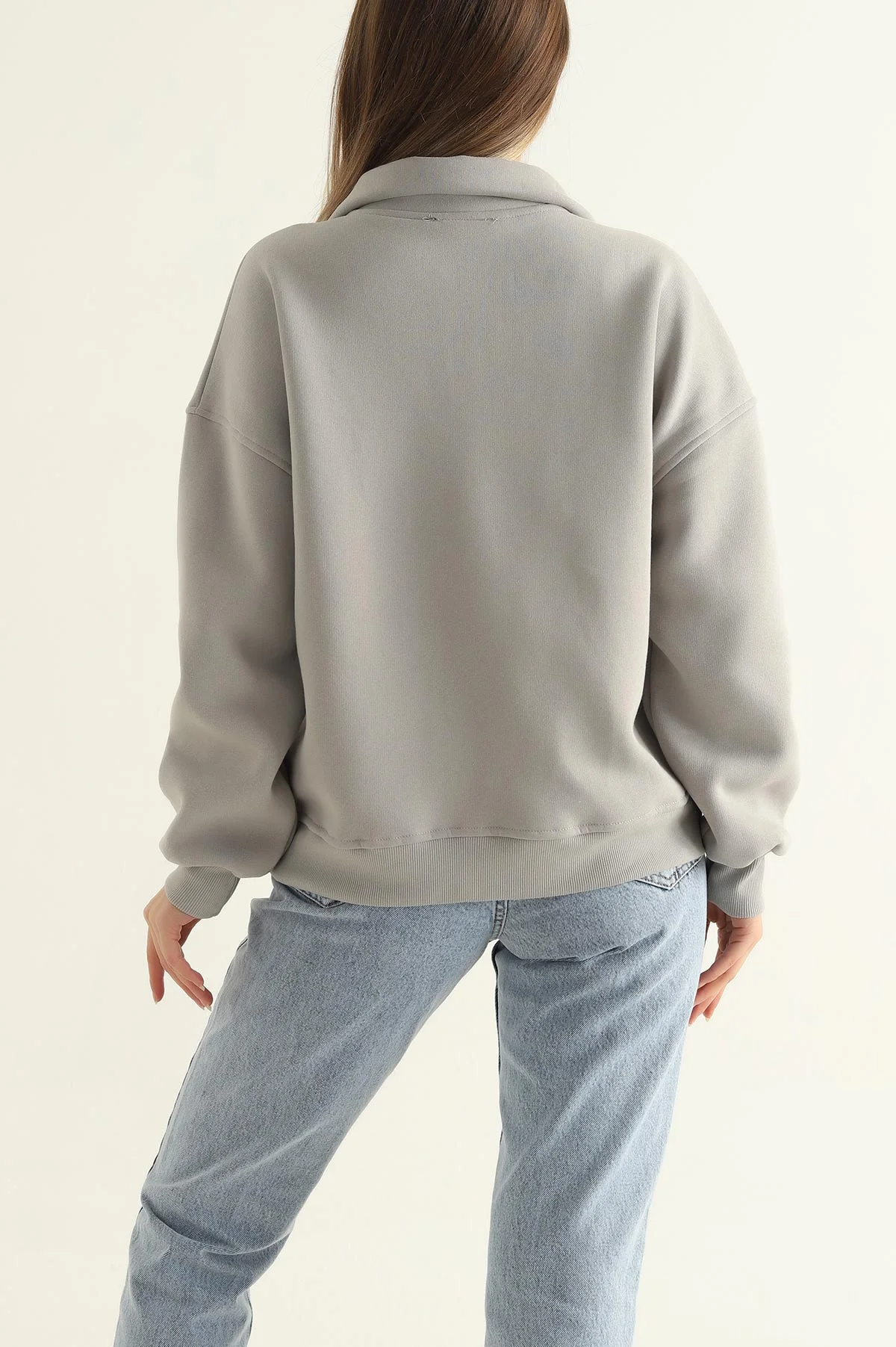 Füme Üç İp İçi Şardonlu Bayan Sweat 312679