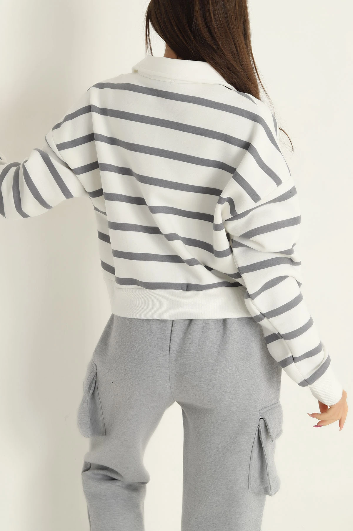 Füme Yakalı İçi Şardonlu Sweat 300665
