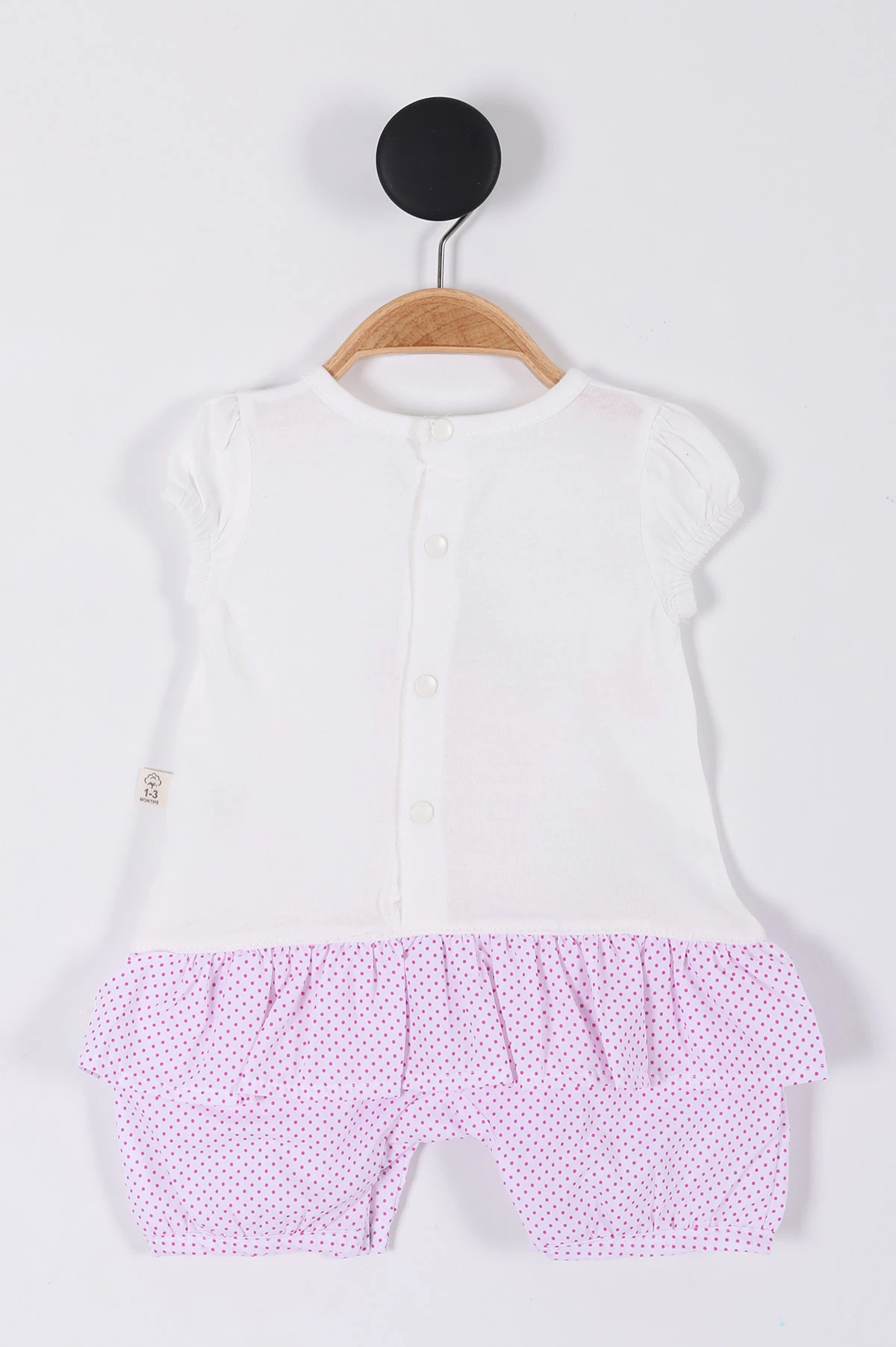 Fuşya (0-12 Ay) Sevimli Ayıcık  Baskılı Kız Bebek Tulum 263896