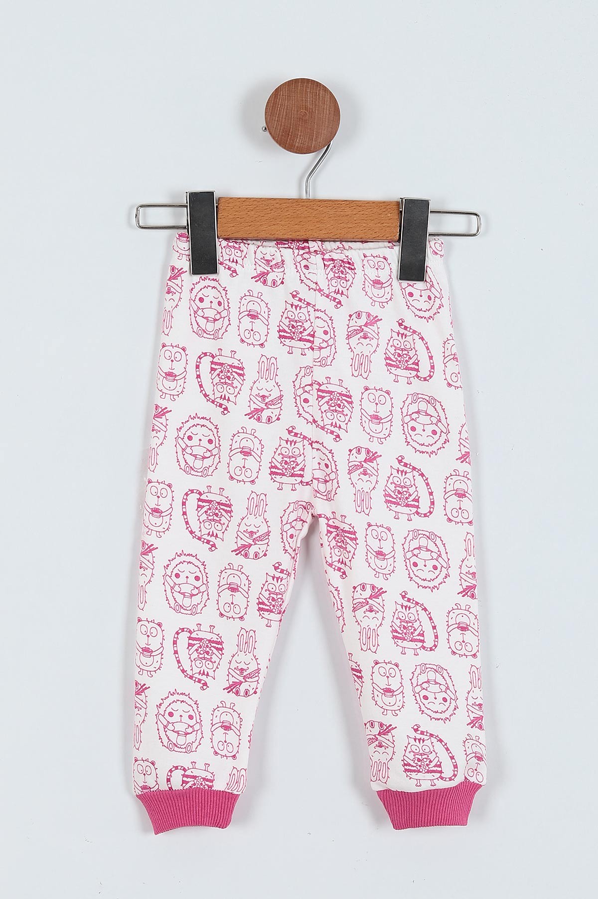 Fuşya (1-3 Yaş) Tavşan Baskılı Kız Çocuk Pijama Takım 219644