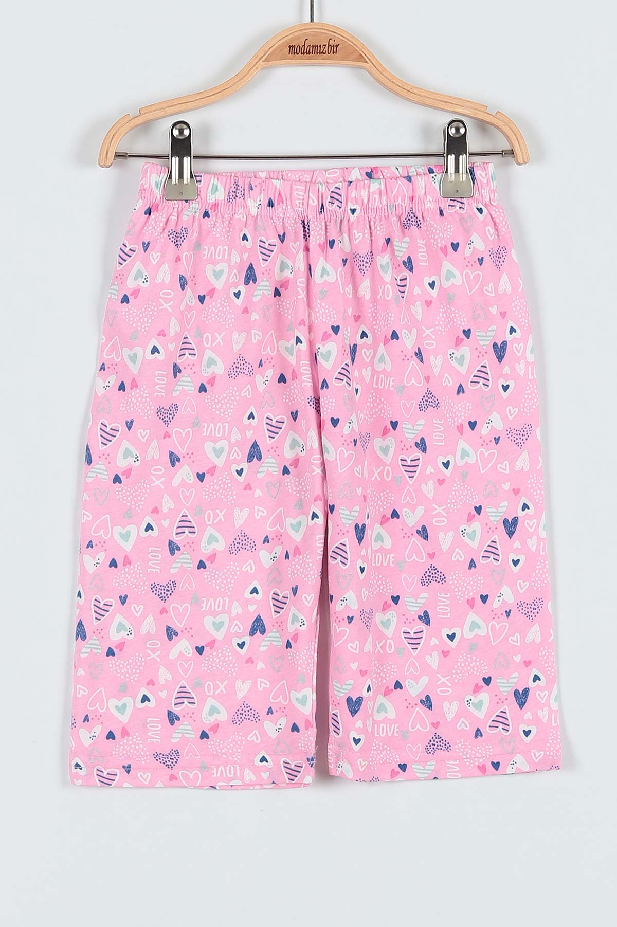 Fuşya (10-12 Yaş) Pink Baskılı Kaprili KIz Çocuk Pijama Takımı 182031
