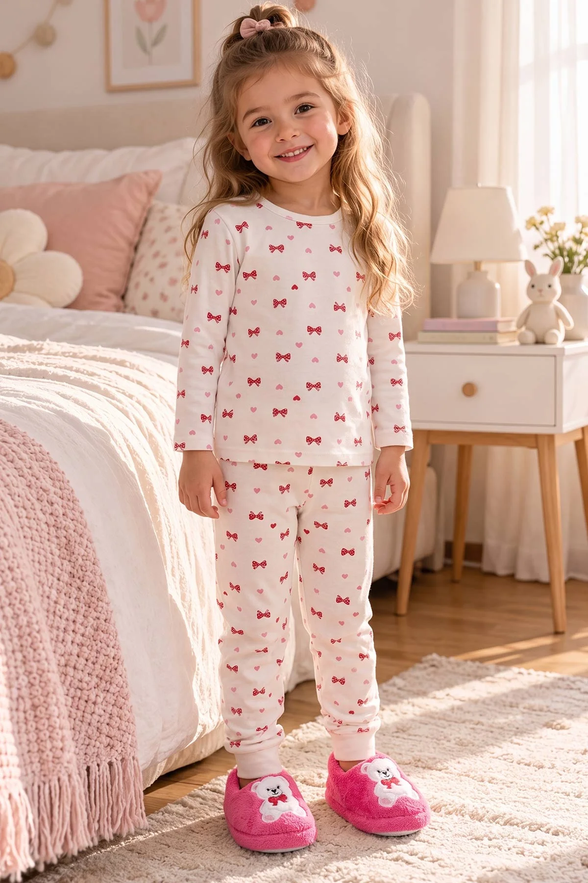 Fuşya ( 25 - 30 ) Peluş Figürlü Çocuk Panduf 496292