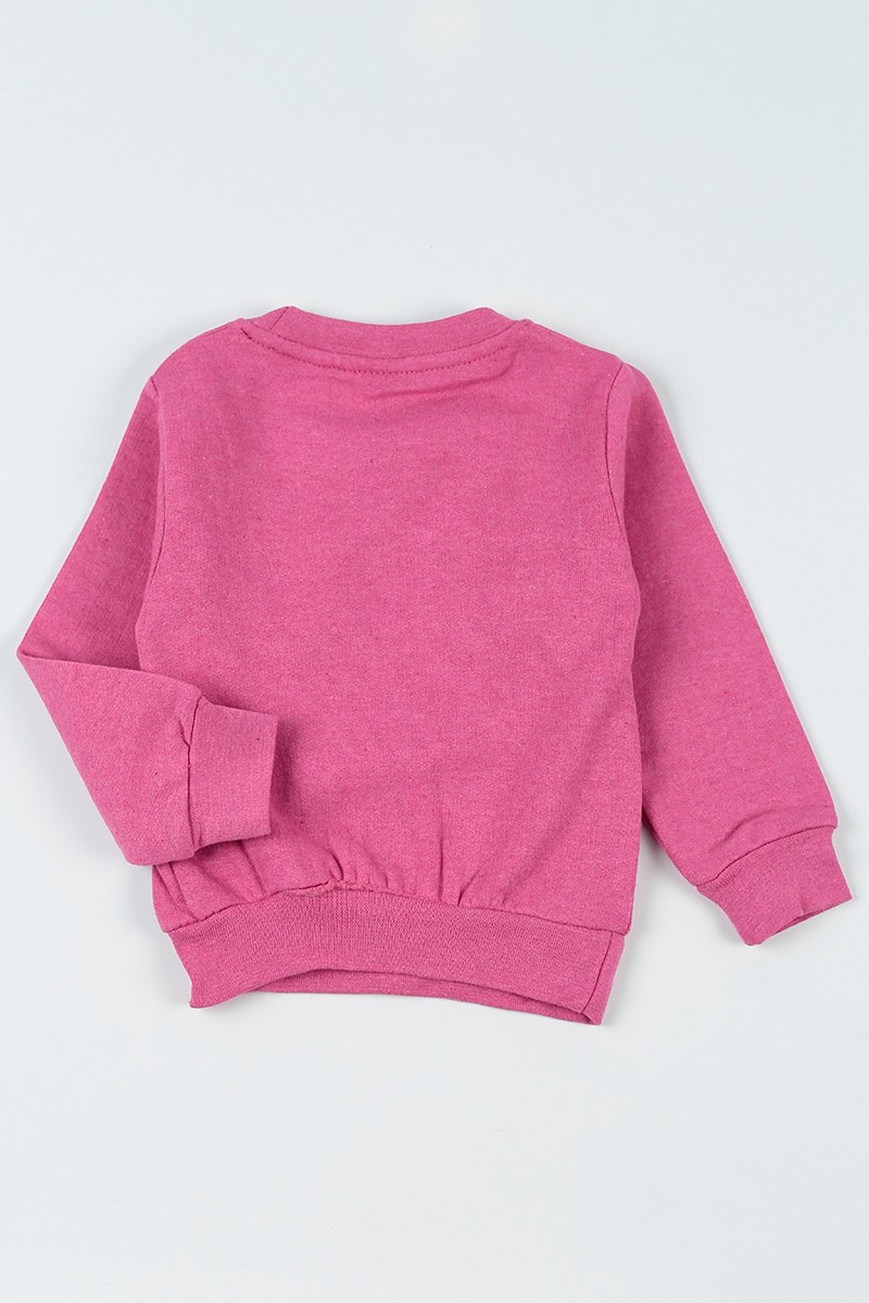 Fuşya (3-7 Yaş) Love Baskılı Kız Çocuk Sweatshirt 92595