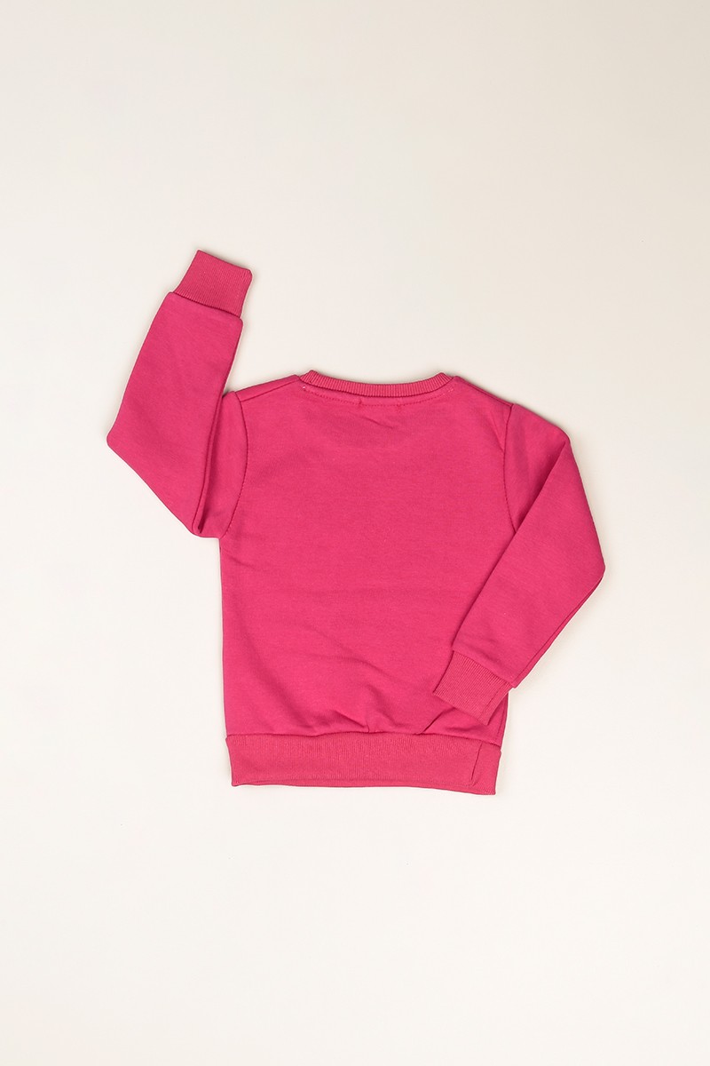 Fuşya (3-7Yaş)Şardonlu Baskılı Kız Çocuk Sweat 82208