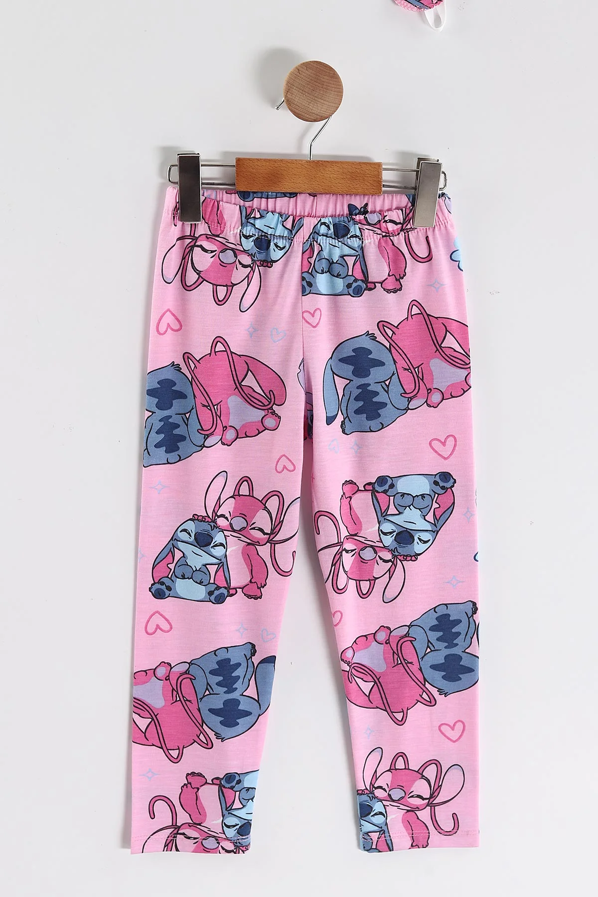 Fuşya (4-12 Yaş)Karakter  Baskılı Kısa Kol Ön Düğmeli Göz Bandı Detaylı Kız Çocuk Pijama Takım 453246