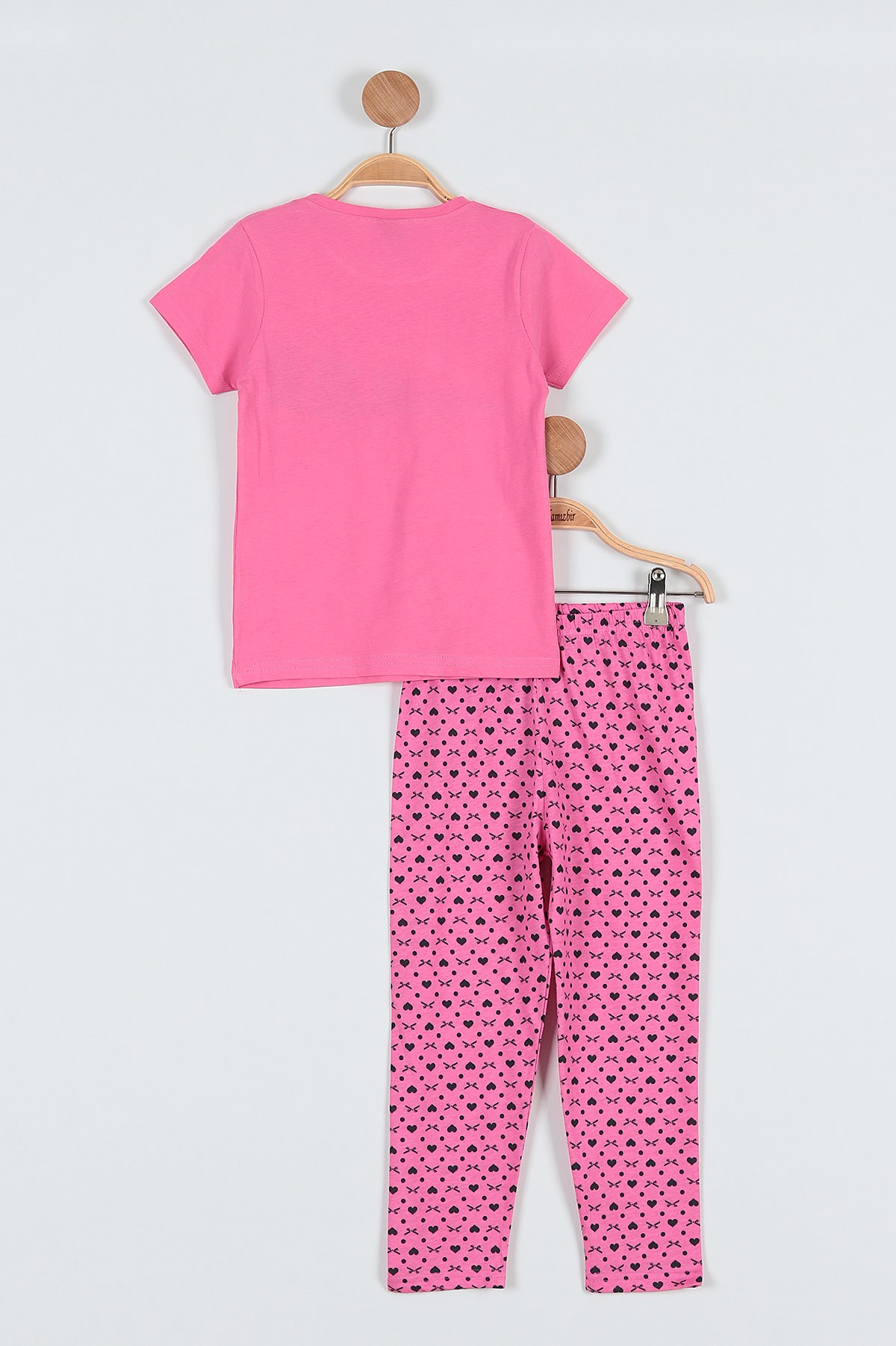 Fuşya (4-6 Yaş) Love Baskılı Kız Çocuk Pijama takım 186839