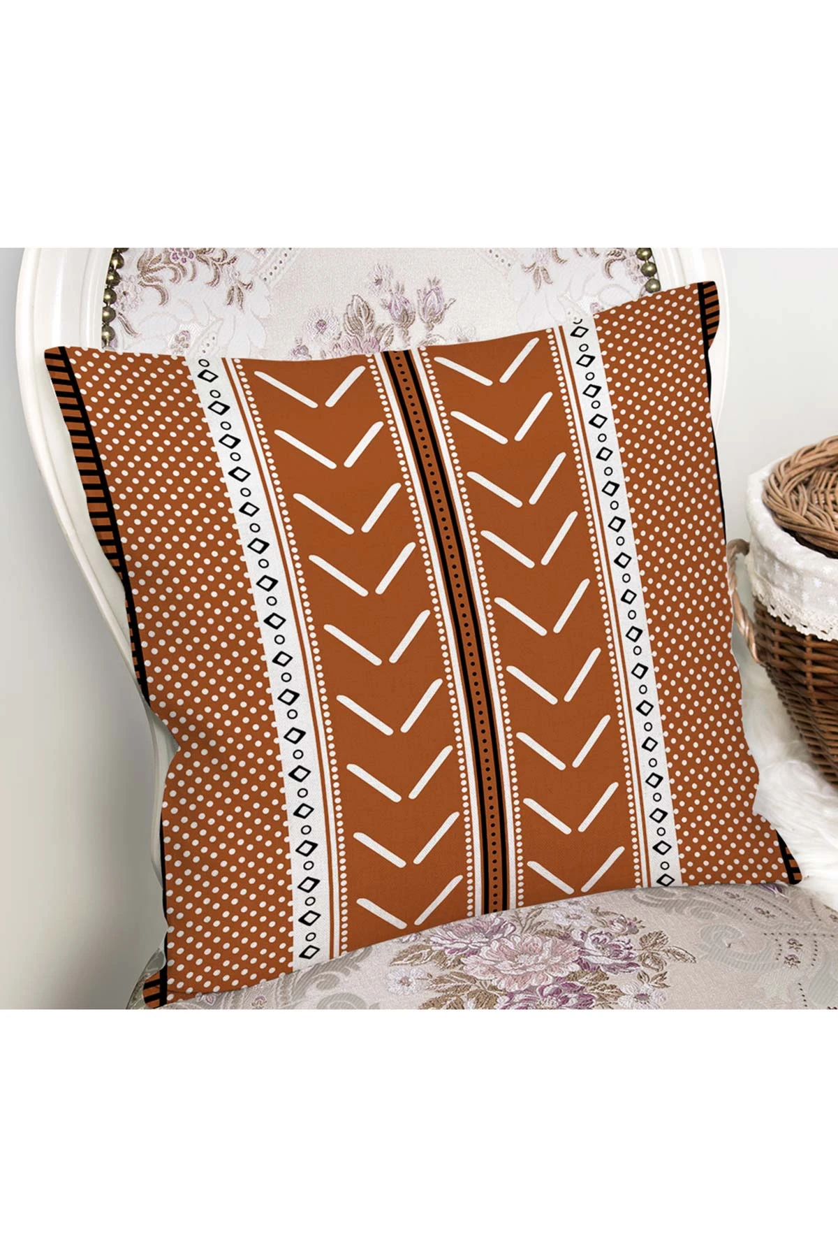 Hardal 43x43 Dijital Baskılı Fermuarlı Modern Kırlent Kılıfı 272761