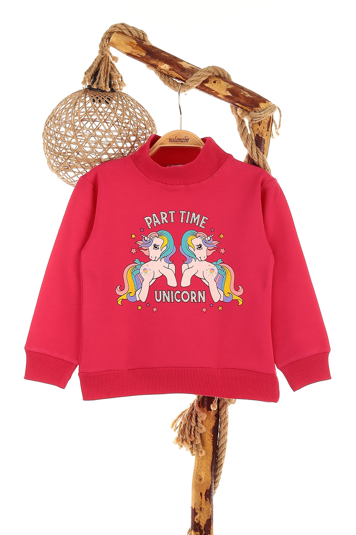 Fuşya (5-8 Yaş) Part Tıme Baskılı İki İp Şardonlu Kız Çocuk Sweat 151585