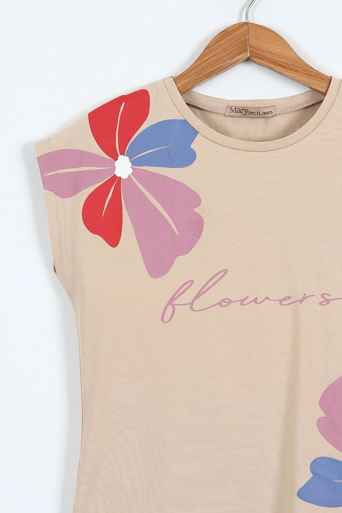 Fuşya (6-14 Yaş) Flowers Baskılı Şortlu Kız Çocuk Yazlık Takım 342565