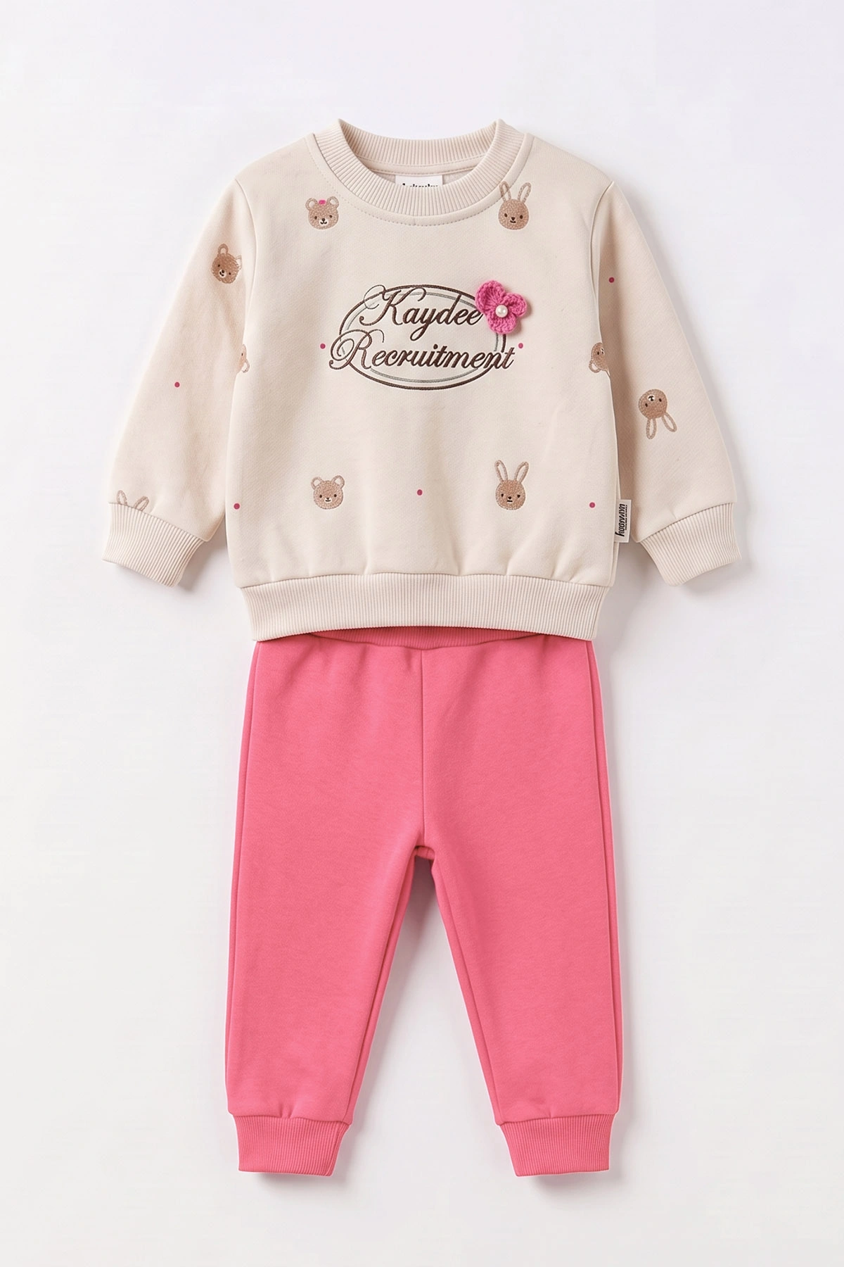 Fuşya (6-24 Ay) Baskılı 3 İp Şardonlu Kız Çocuk Kışlık Takım 496606