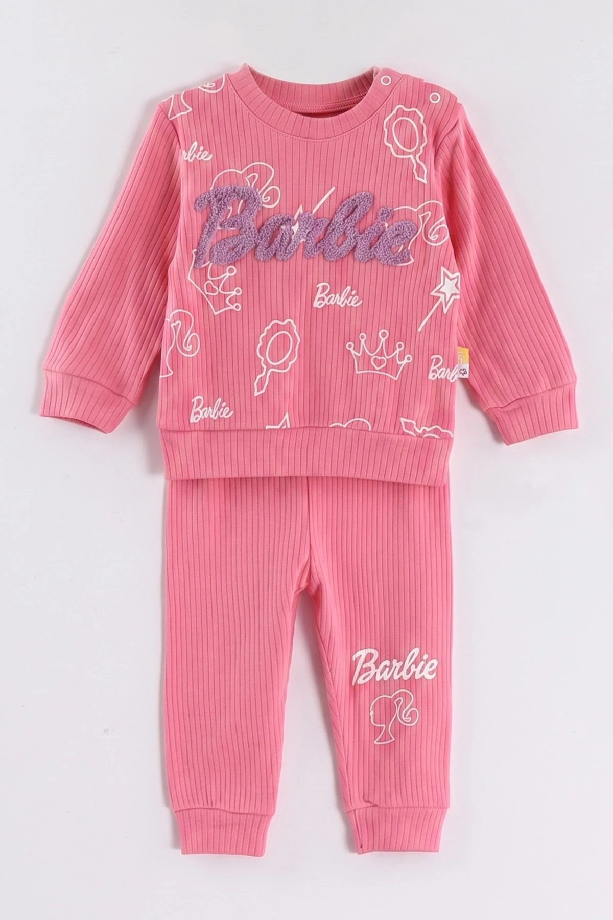 Fuşya (6-24 Ay) Süzene Nakışlı  Kız Bebek 2'li  Takım 472650