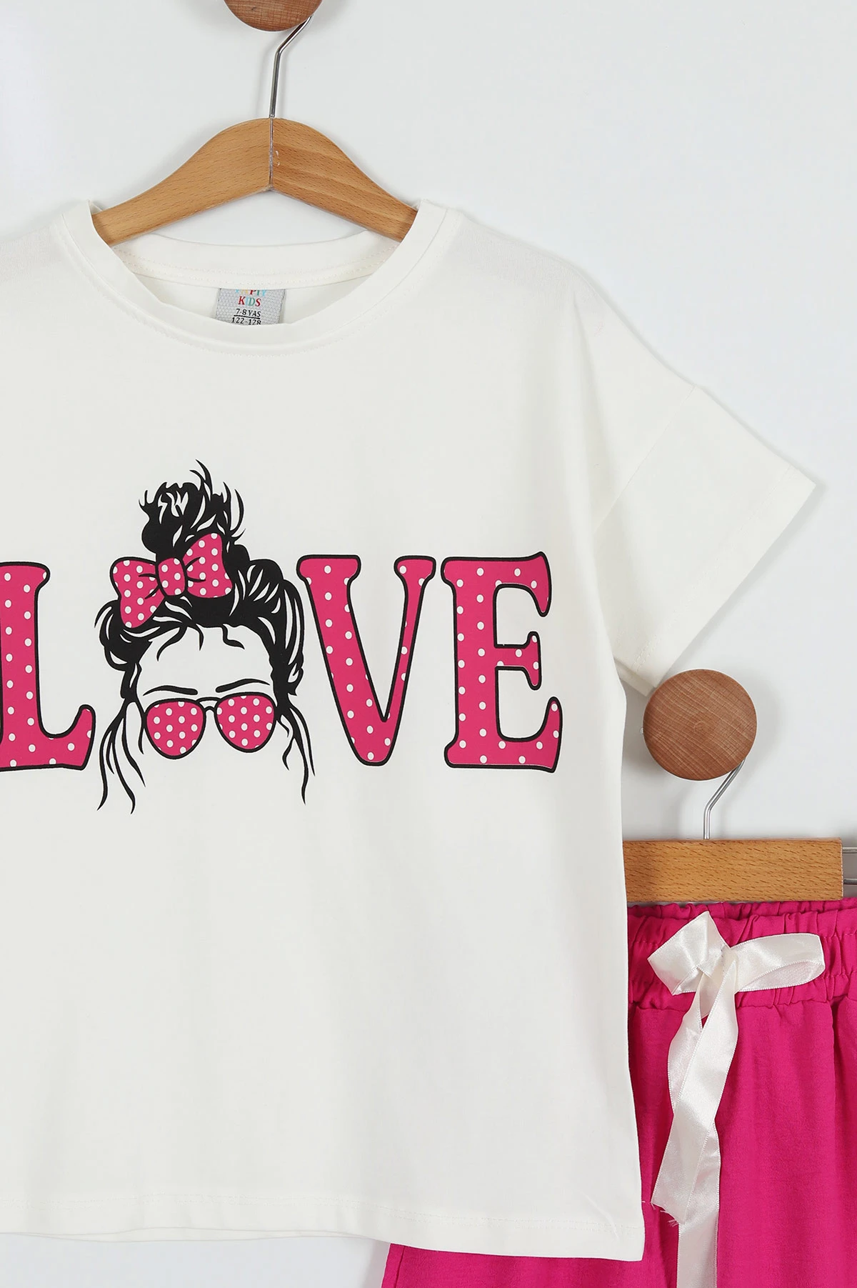 Fuşya (7-14 Yaş) Love Baskılı Kız Çocuk Takım 254743
