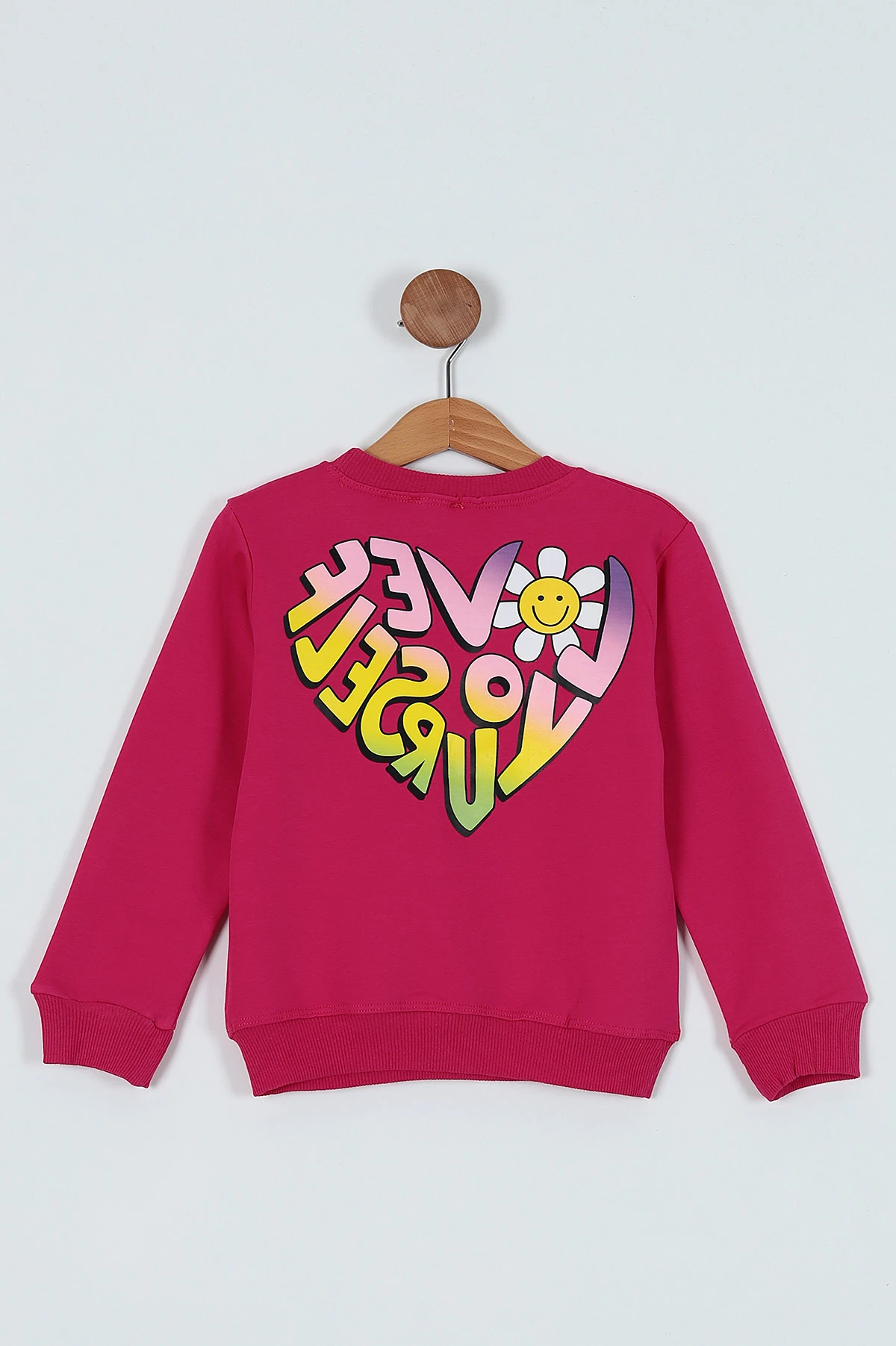 Fuşya (8-12 Yaş)  Baskılı Kız Çocuk Sweat 236181