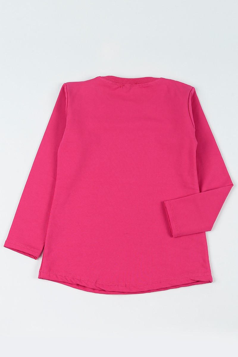 Fuşya (8-14 Yaş)Taşlı İçi Şardonlu Kız Çocuk Sweatshirt 92791