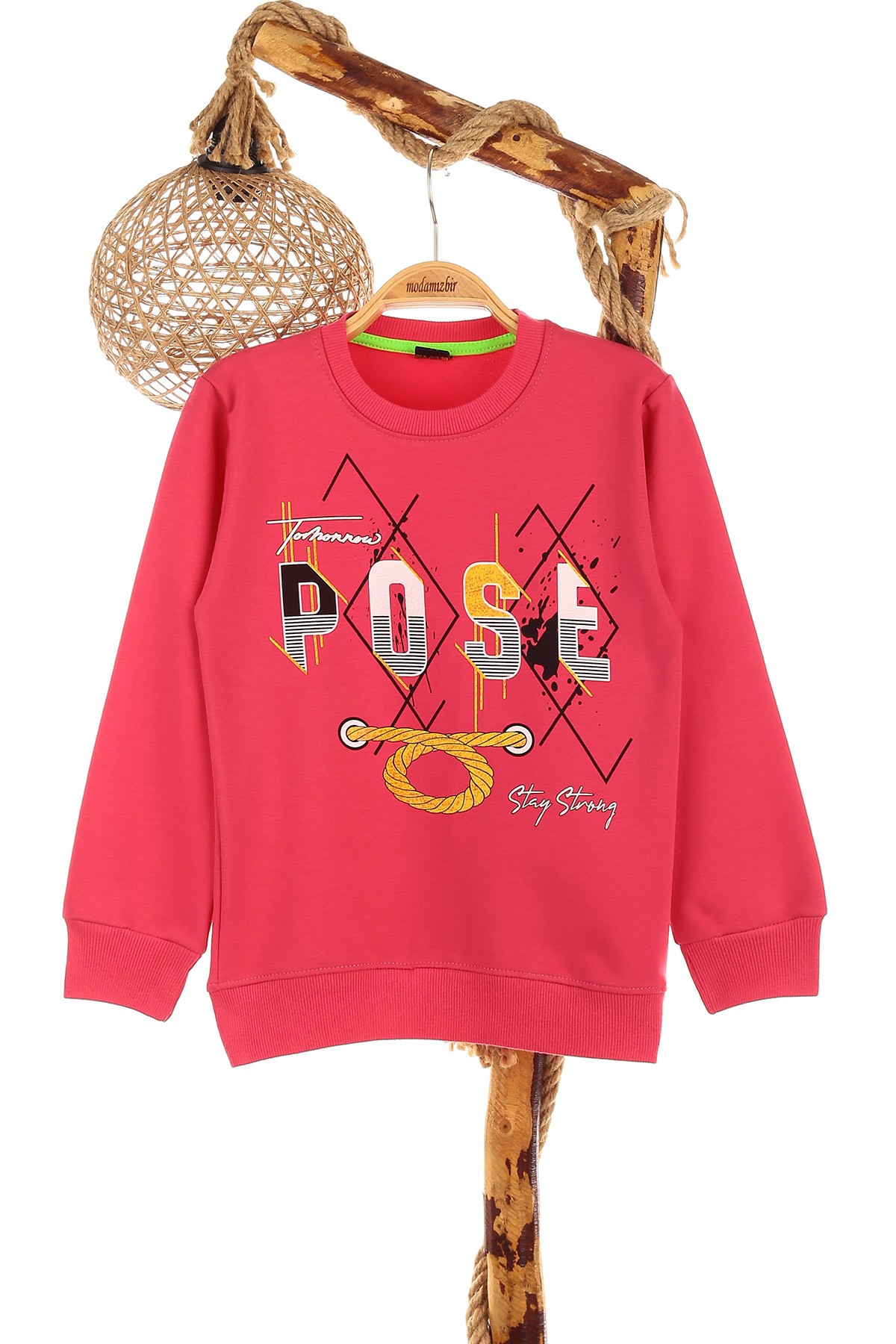 Fuşya (9-12 Yaş) Rose Baskılı Kız Çocuk Sweat 150960