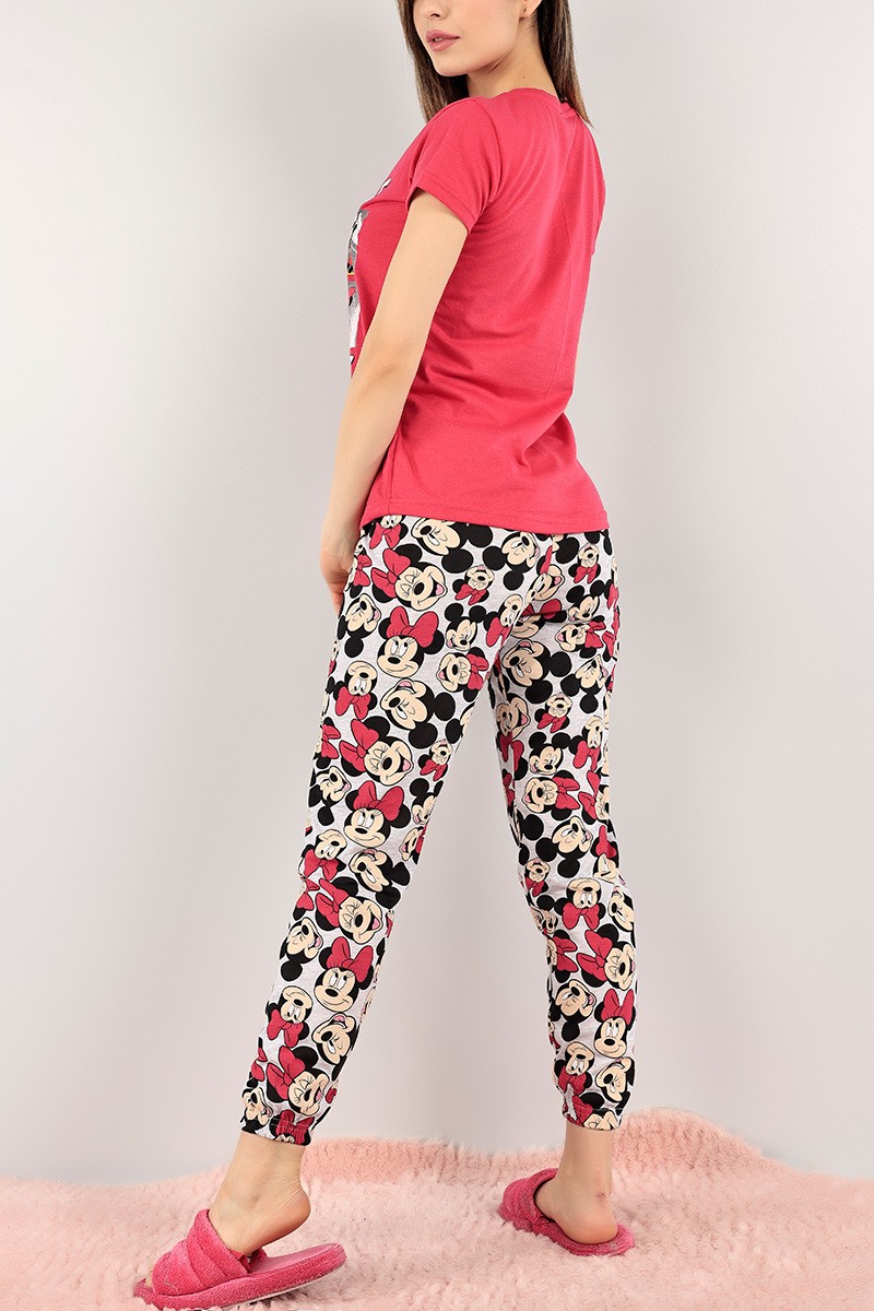 Fuşya Baskılı Bayan Pijama Takımı 108497