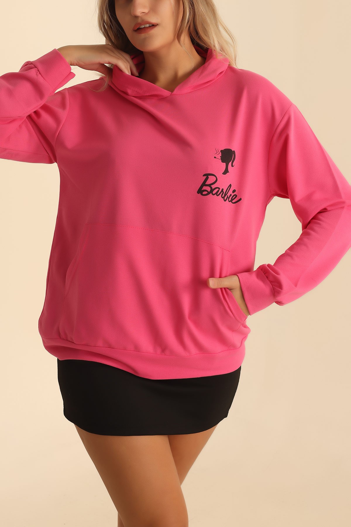 Fuşya Baskılı İki İp Bayan Sweat 201256