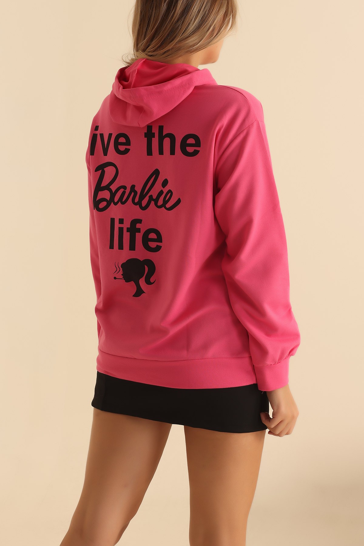 Fuşya Baskılı İki İp Bayan Sweat 201256