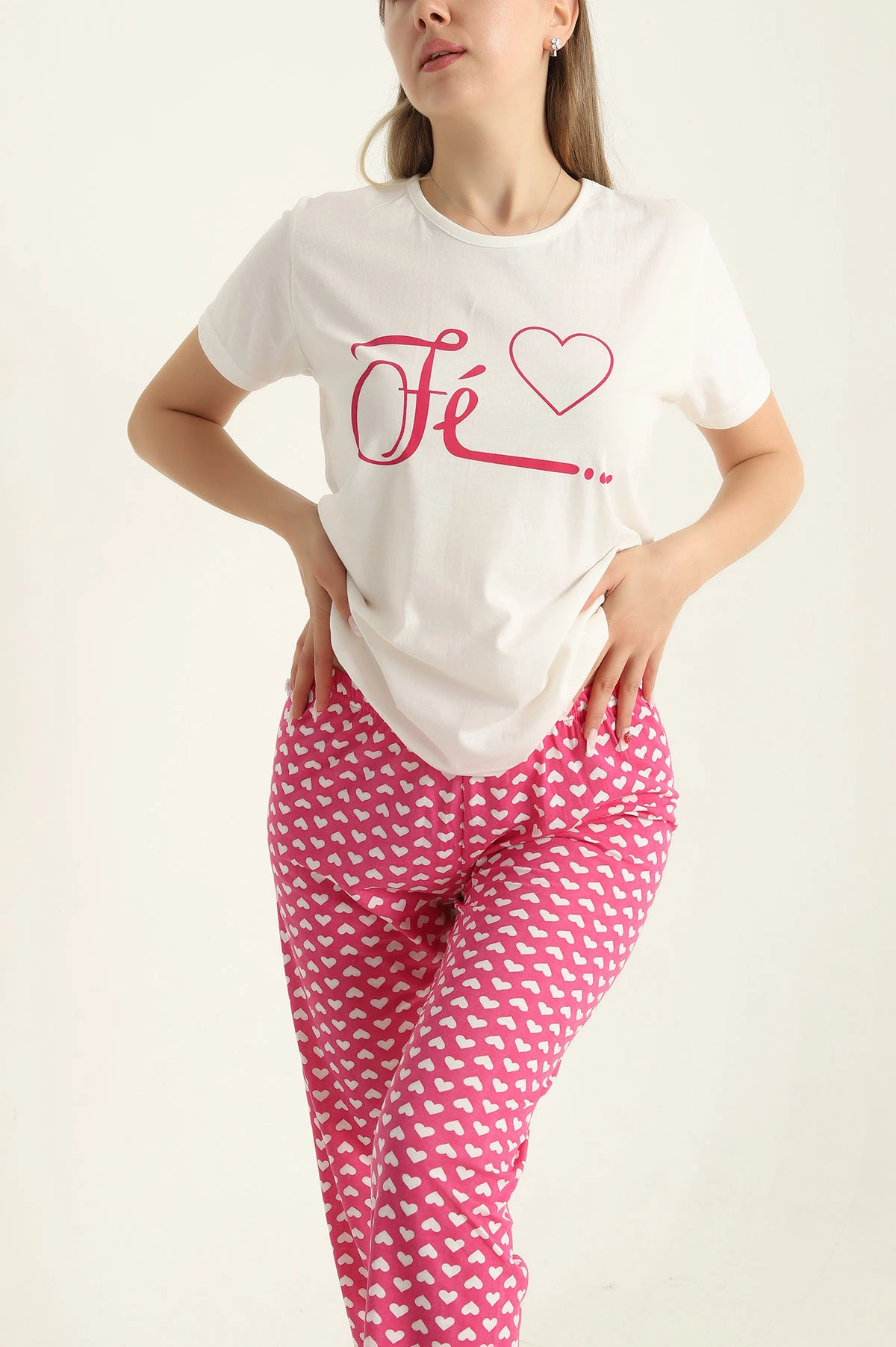 Fuşya Baskılı Süprem Pijama Takımı 288926
