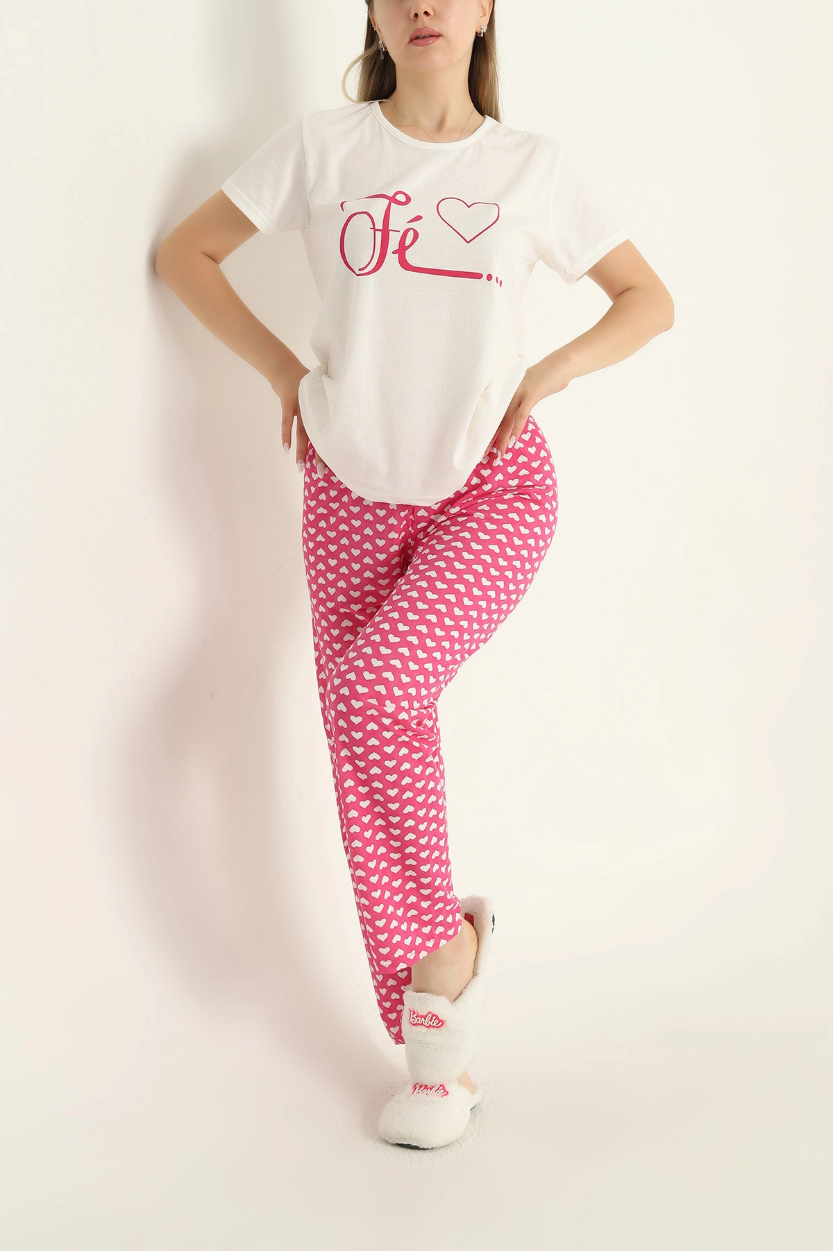 Fuşya Baskılı Süprem Pijama Takımı 288926