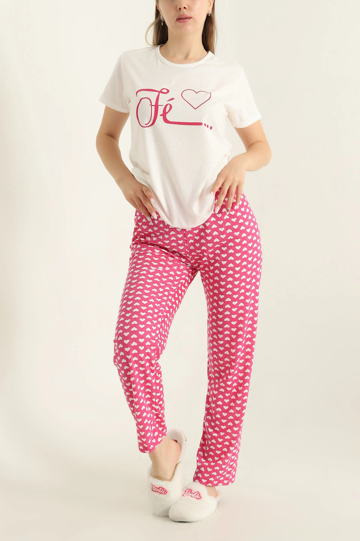 Fuşya Baskılı Süprem Pijama Takımı 288926