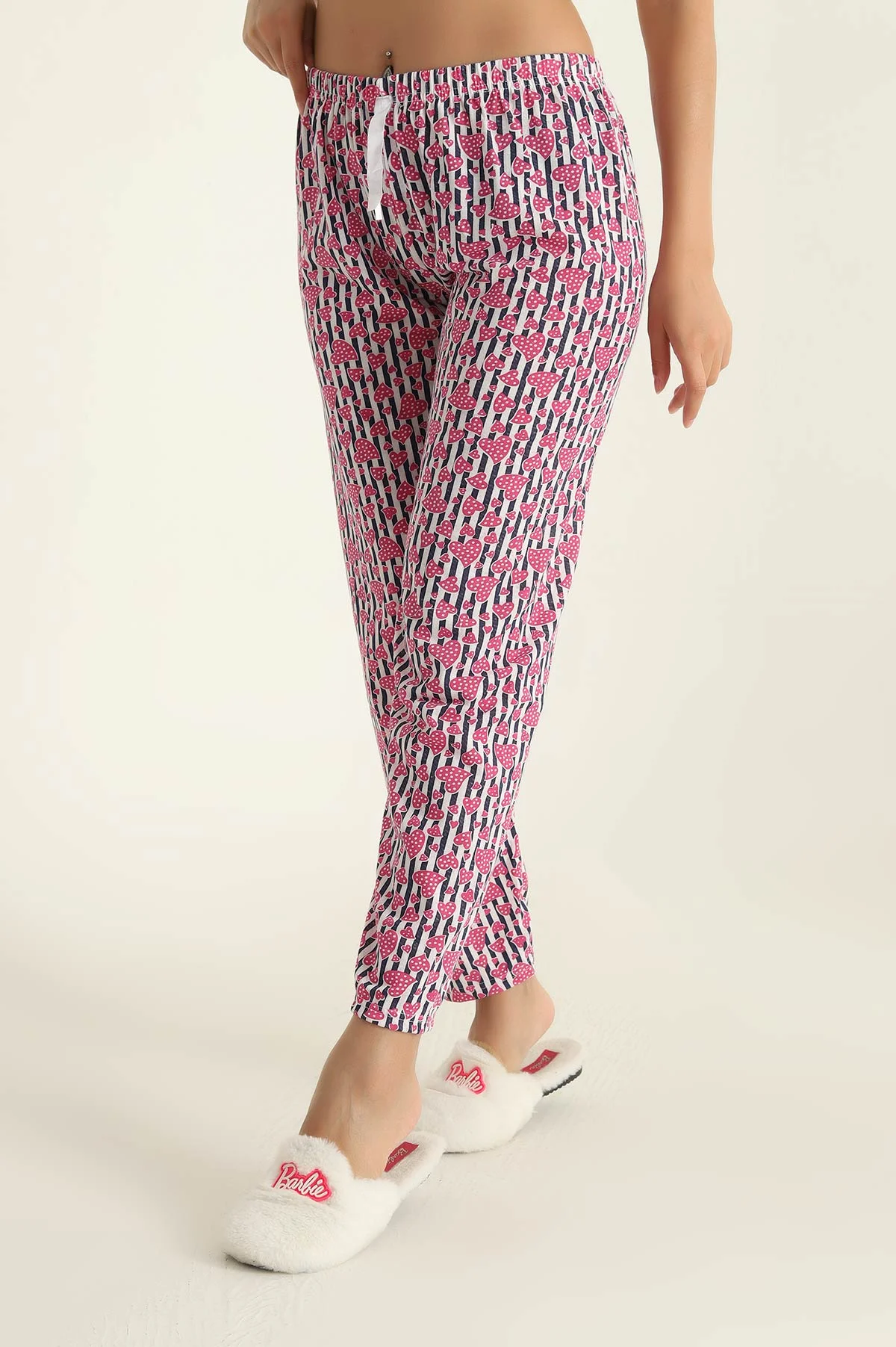 Fuşya Desenli Beli Lastikli Pijama Altı 288750