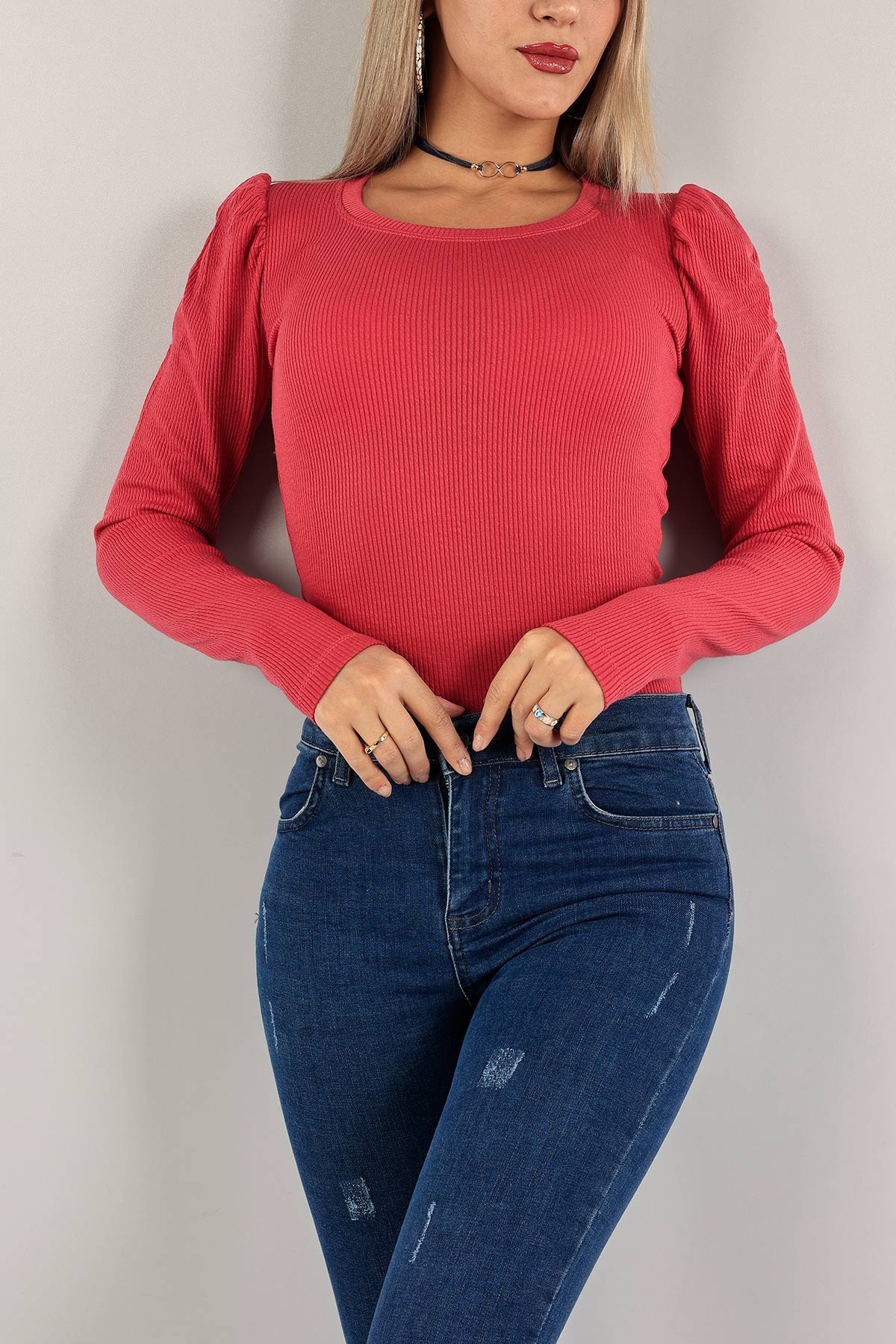 Fuşya Fitilli Likralı Bluz 135147