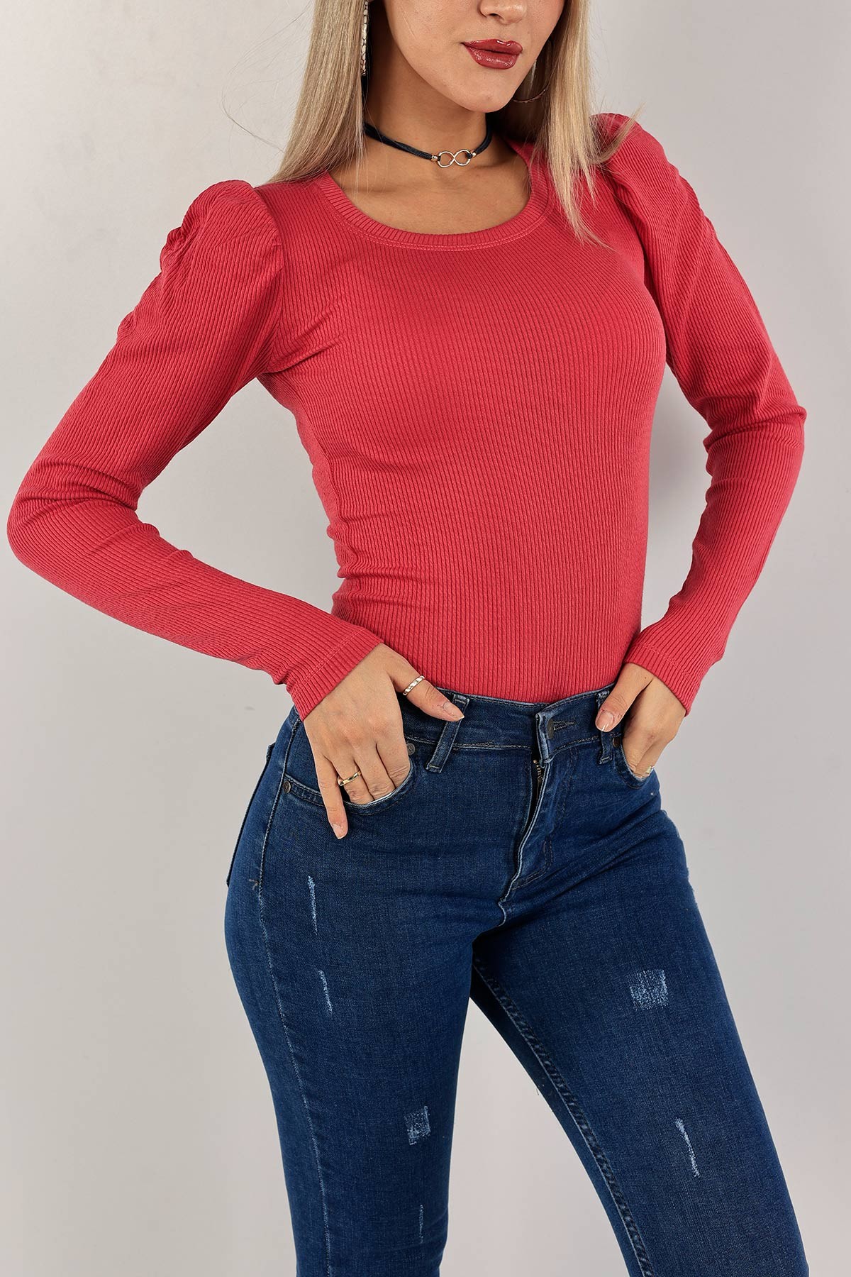 Fuşya Fitilli Likralı Bluz 135147