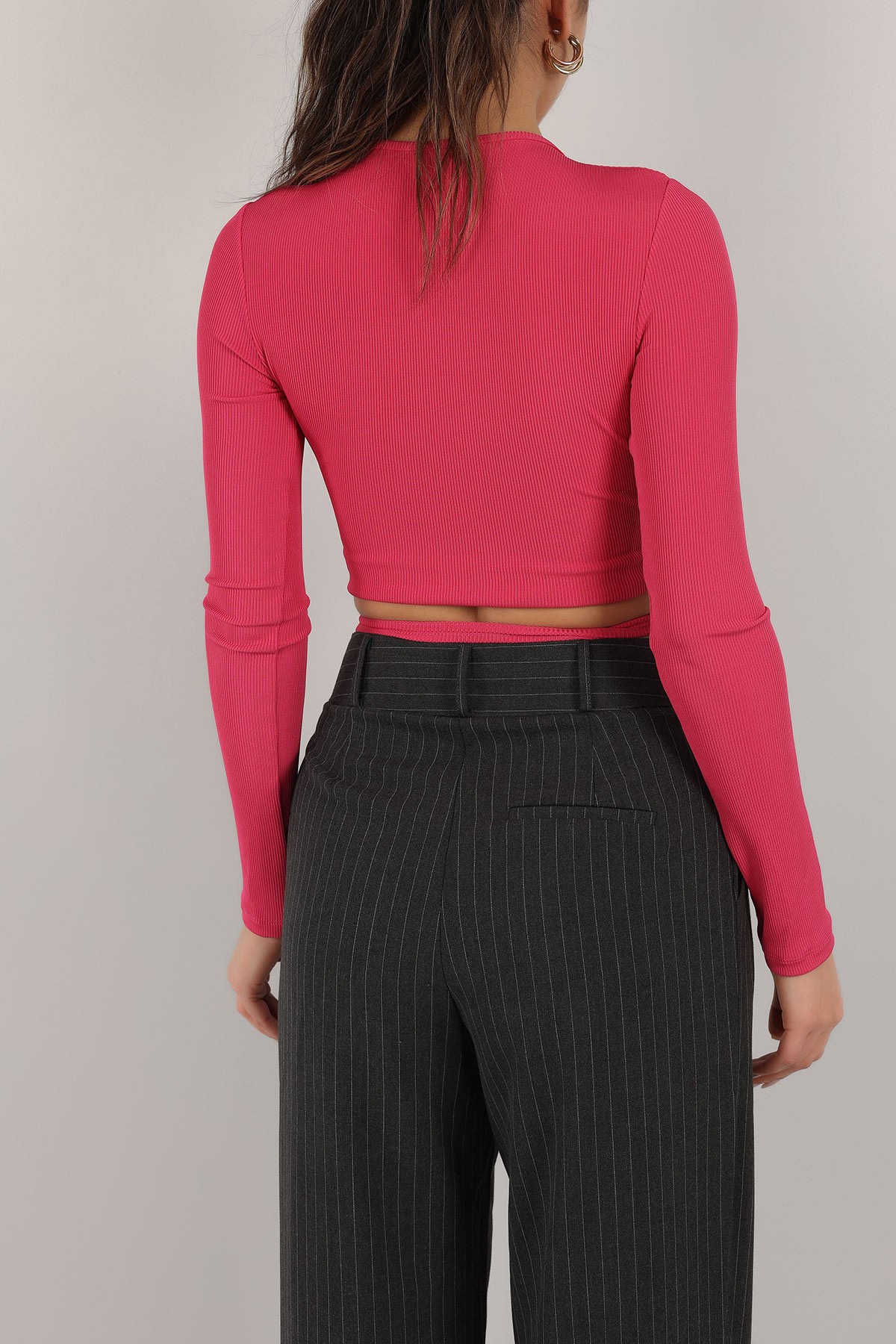 Fuşya Fitilli Tasarım Bluz 157964