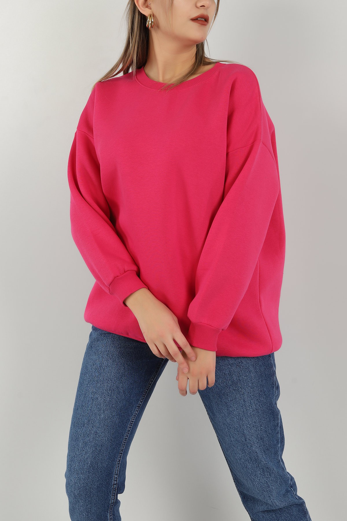 Fuşya İçi Şardonlu Bayan Sweat 146629