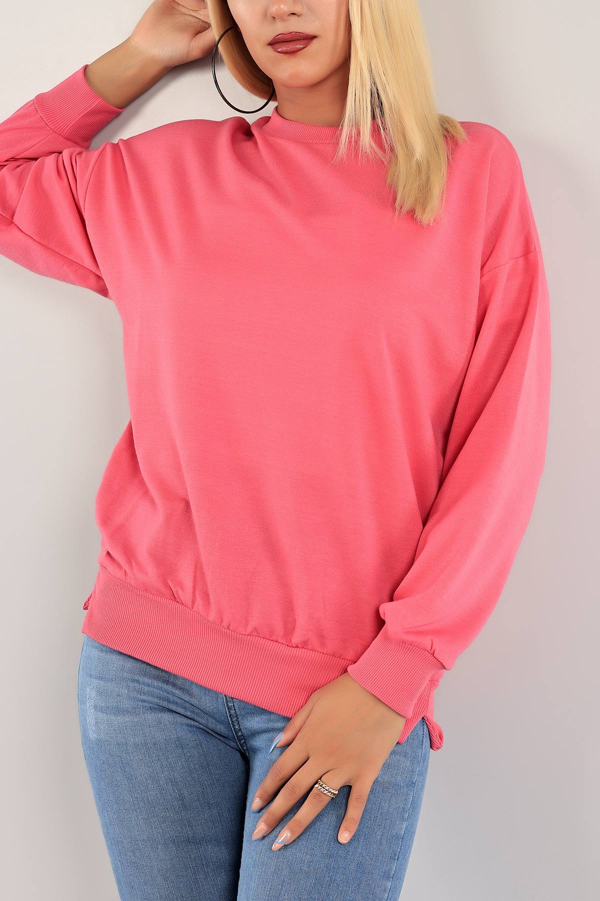 Fuşya İki İp Bayan Sweat 126652