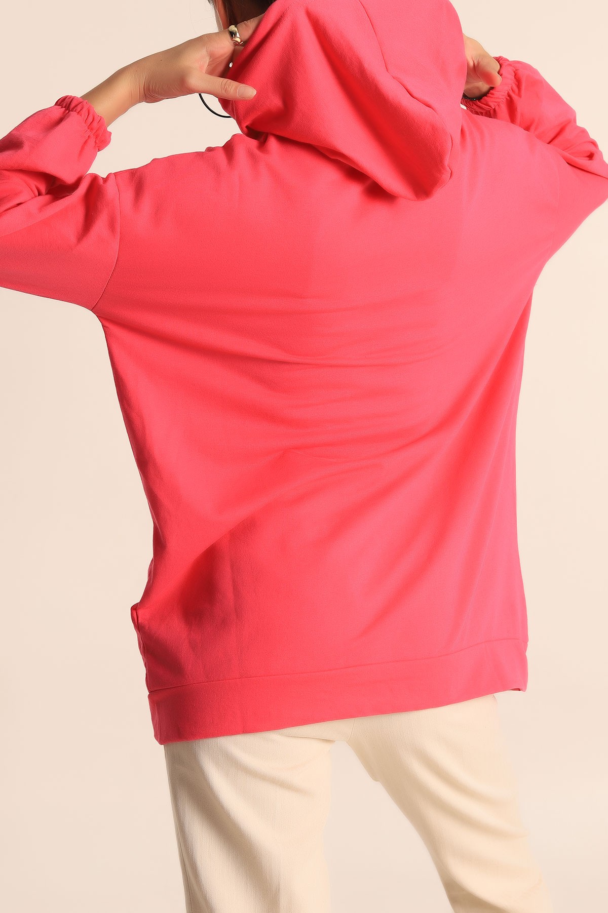 Fuşya İki İp Bayan Sweat 195618