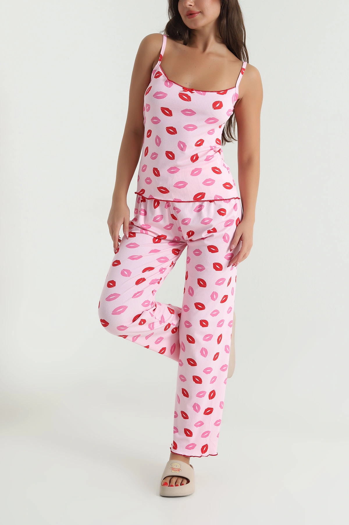 Fuşya İp Askılı Kadın Pijama Takımı 476881