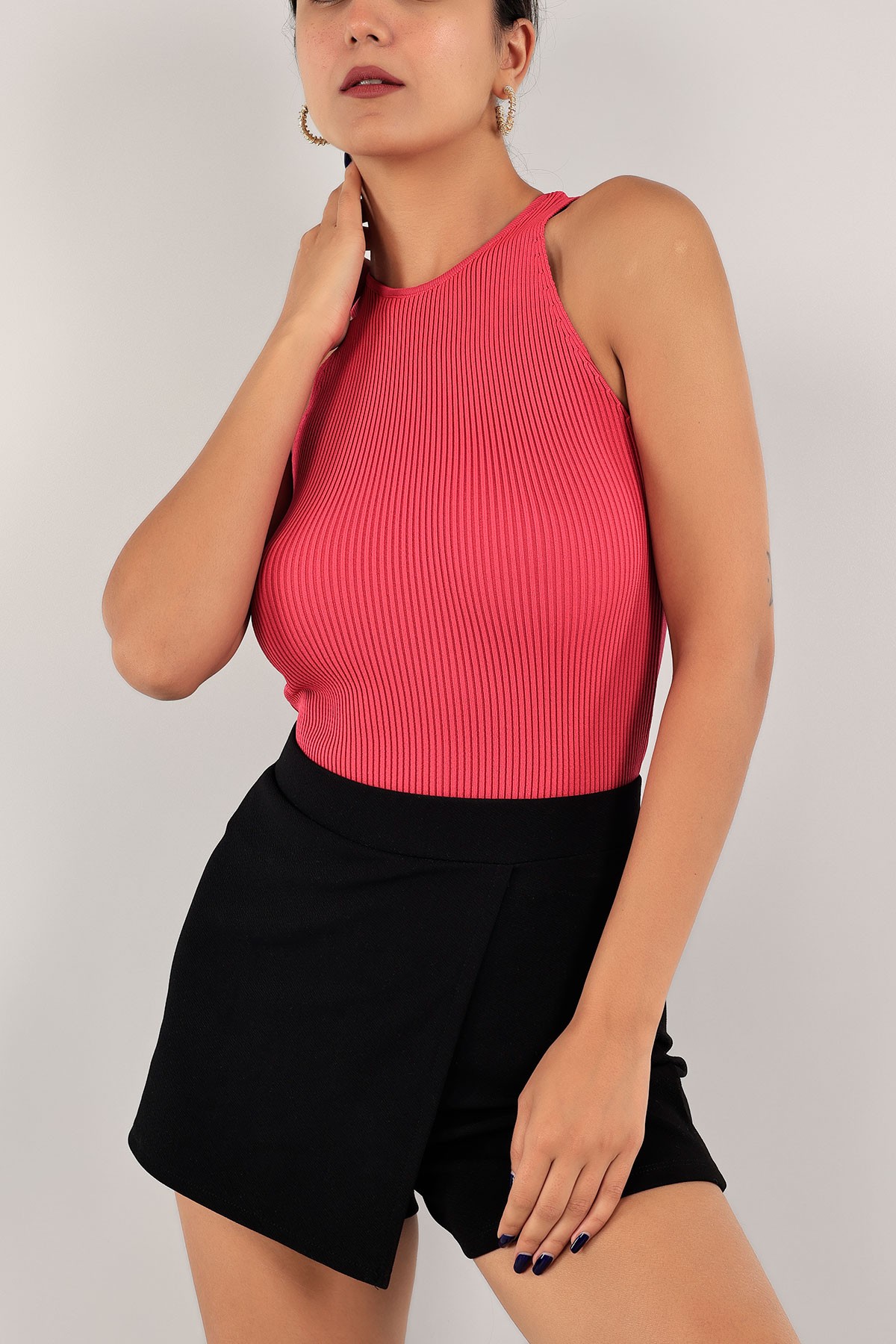 Fuşya Likralı Bayan Triko 126884