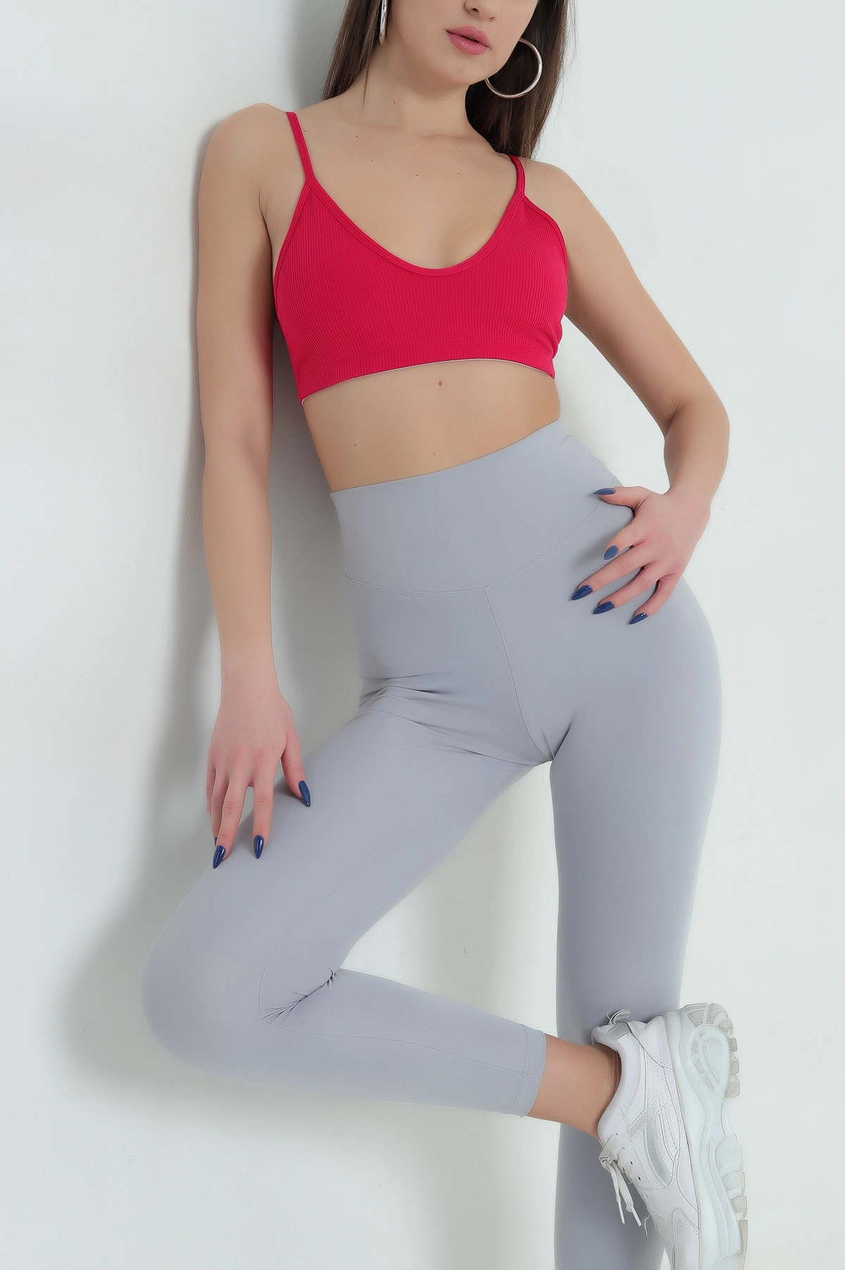 Fuşya Likralı Crop Büstiyer 337109