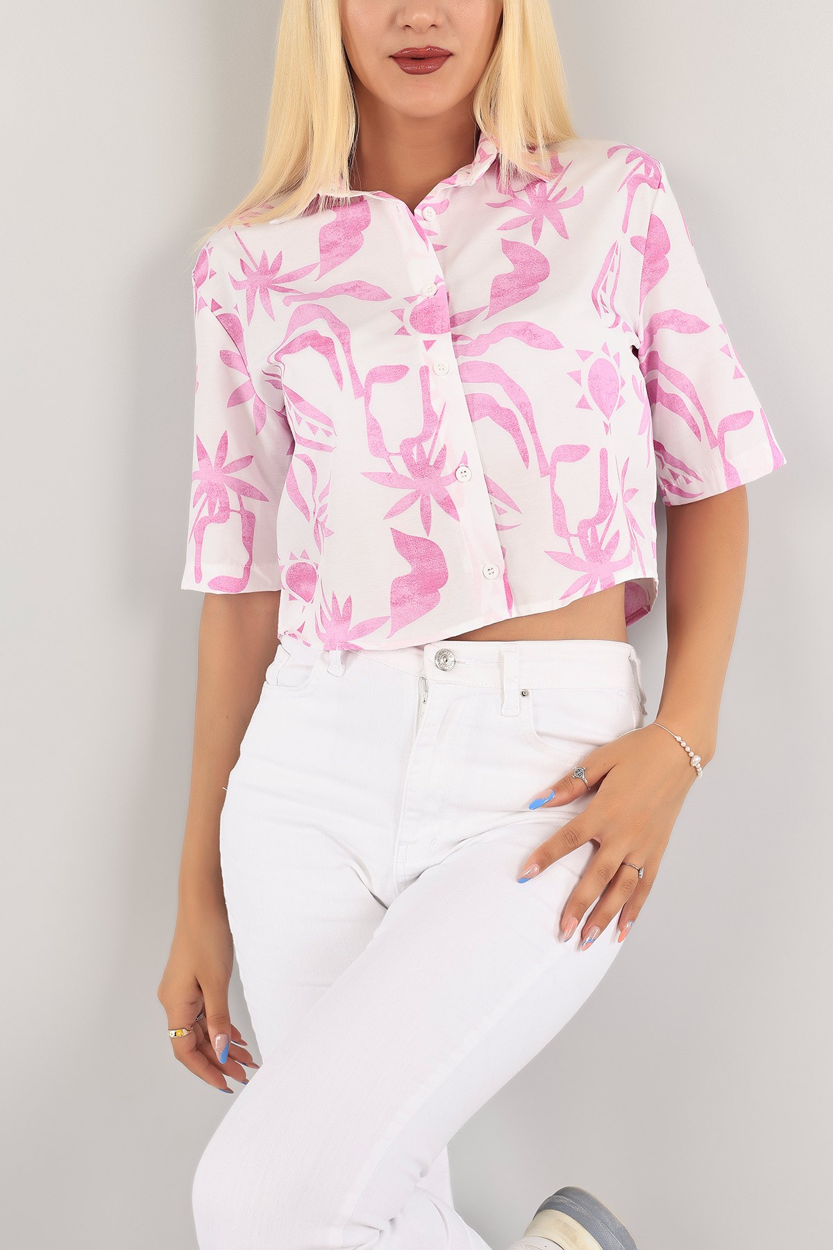 Fuşya Poplin Bayan Gömlek 124695