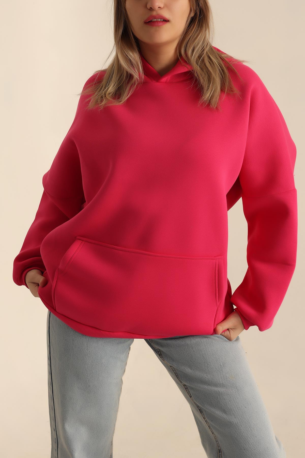 Fuşya Şardonlu Bayan Sweat 224203
