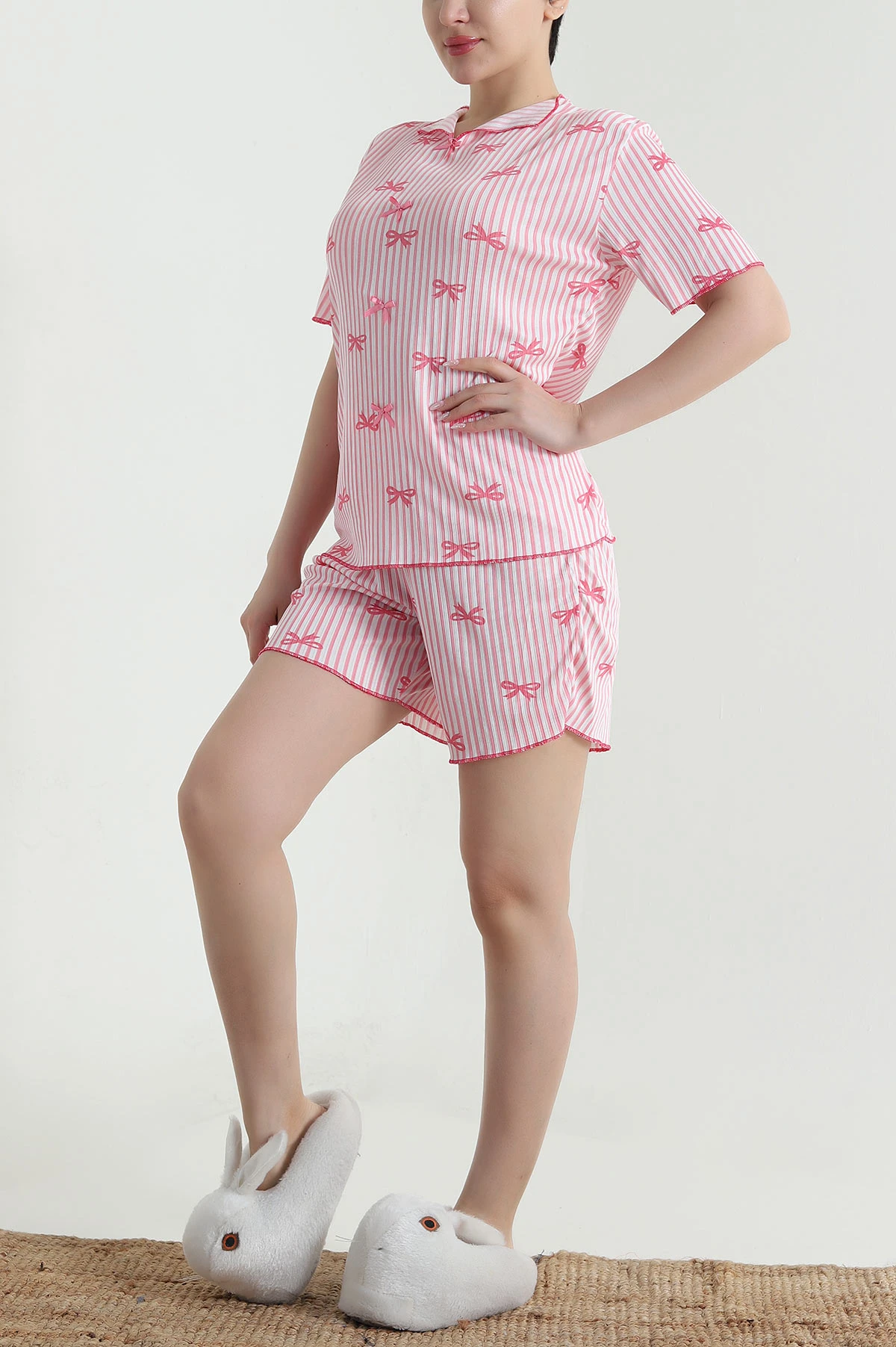 Fuşya Şortlu Kaşkorse Kadın Pijama Takımı 462232