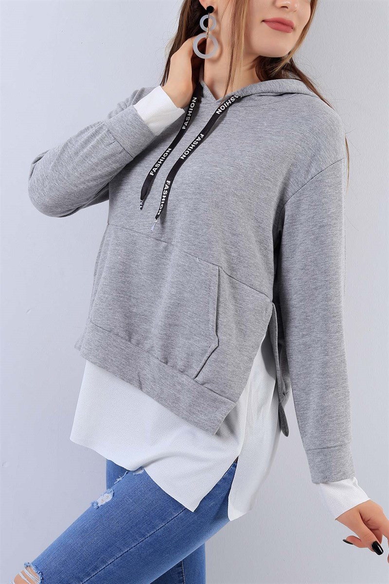 Garnili Gri Bayan Sweat 17524B